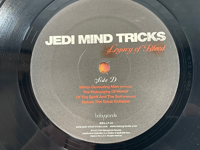 Jedi Mind Tricks - Legacy Of Blood (2xLP, Album) (2004). Cover: G - Album: G