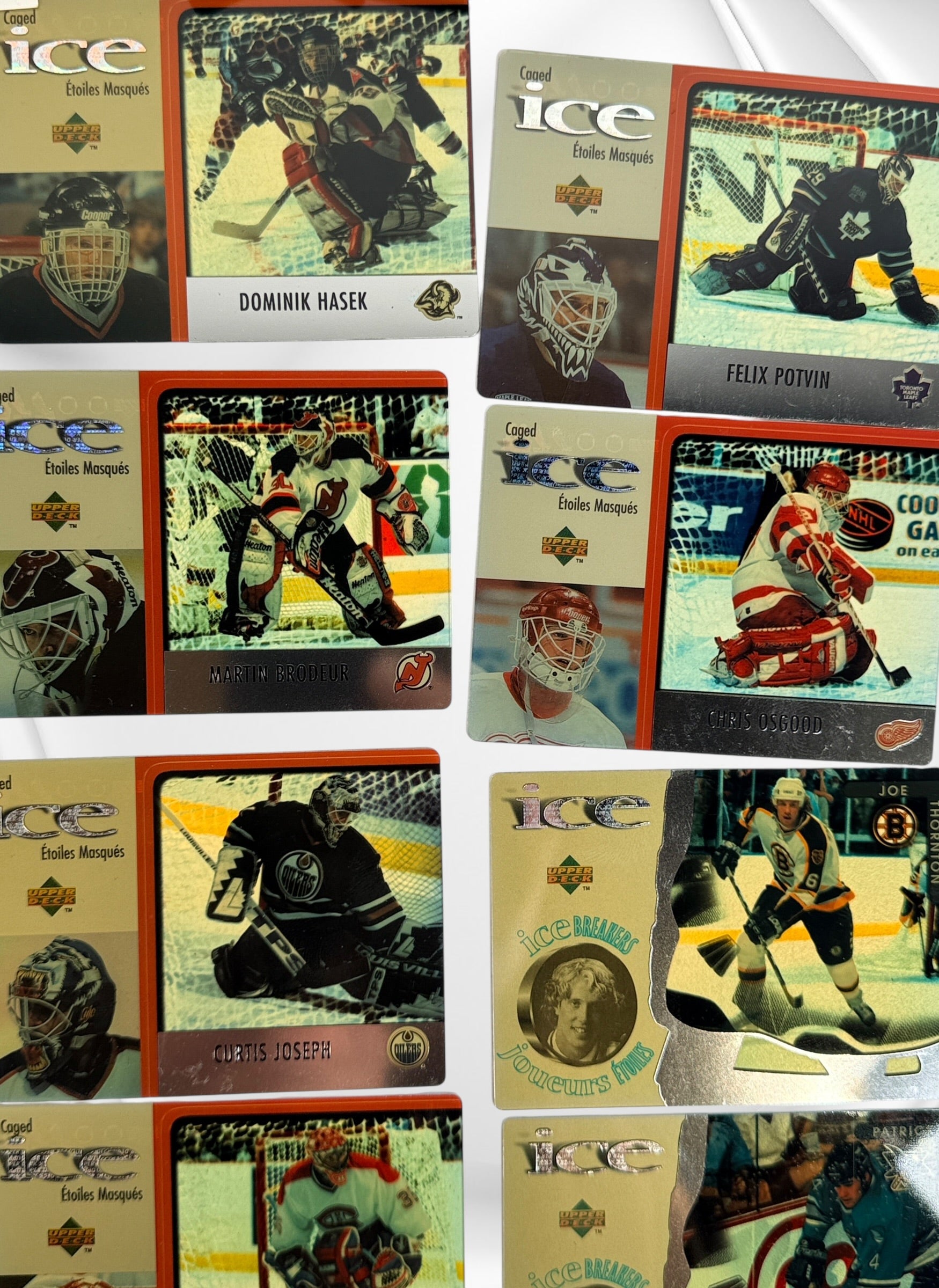 1997 Upper Deck Ice NHL Hockey Card Lot, 60 Cards, Hasek Roy Brodeur.