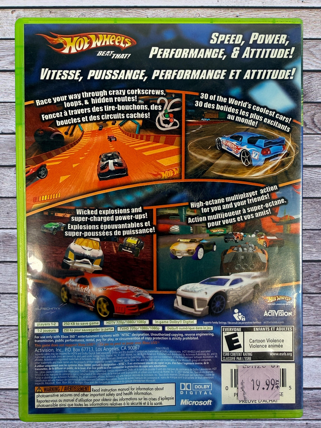 Hot Wheels Beat That Xbox 360 racing game by Activision. Complete with case and disc. Classic arcade Hot Wheels track racing with loops, power-ups and multiplayer fun.