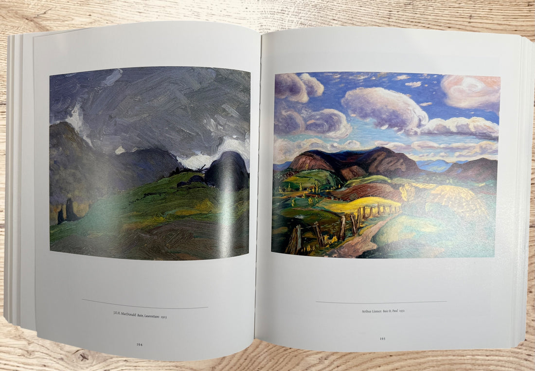 Large hardcover art book on the Group of Seven and Tom Thomson by David P. Silcox featuring 400 color reproductions of iconic Canadian landscape paintings.