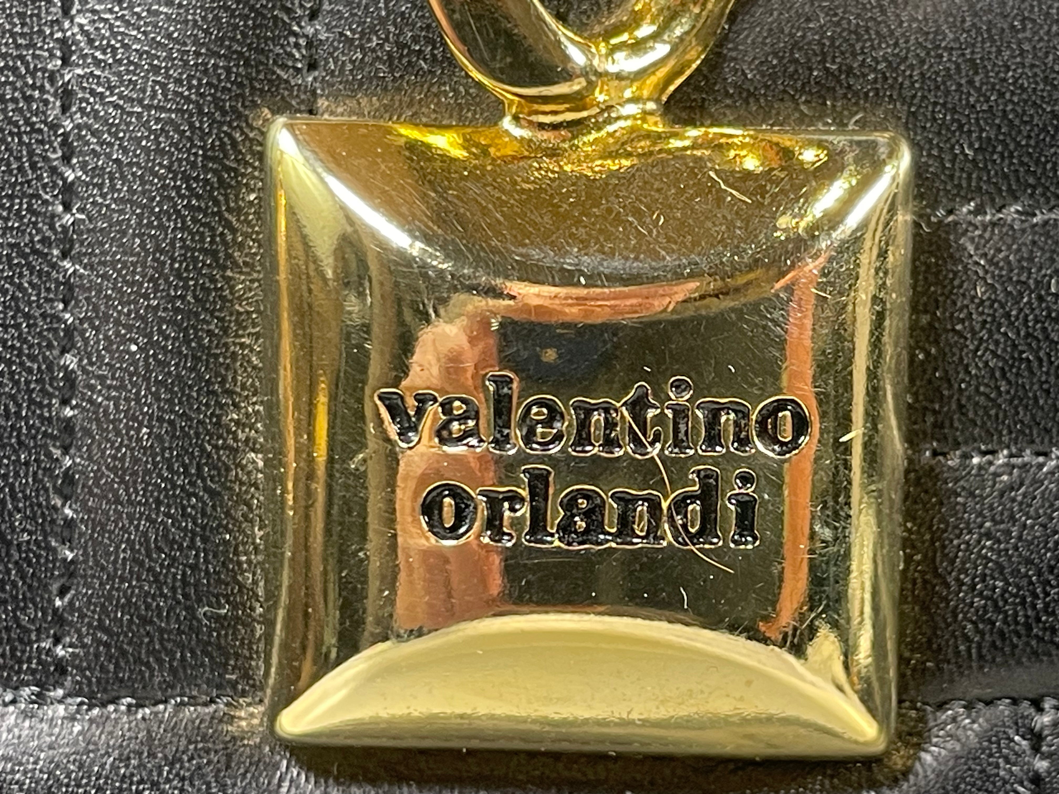 Valentino Orlandi Made In Italy Vintage Black Quilted Leather Bag