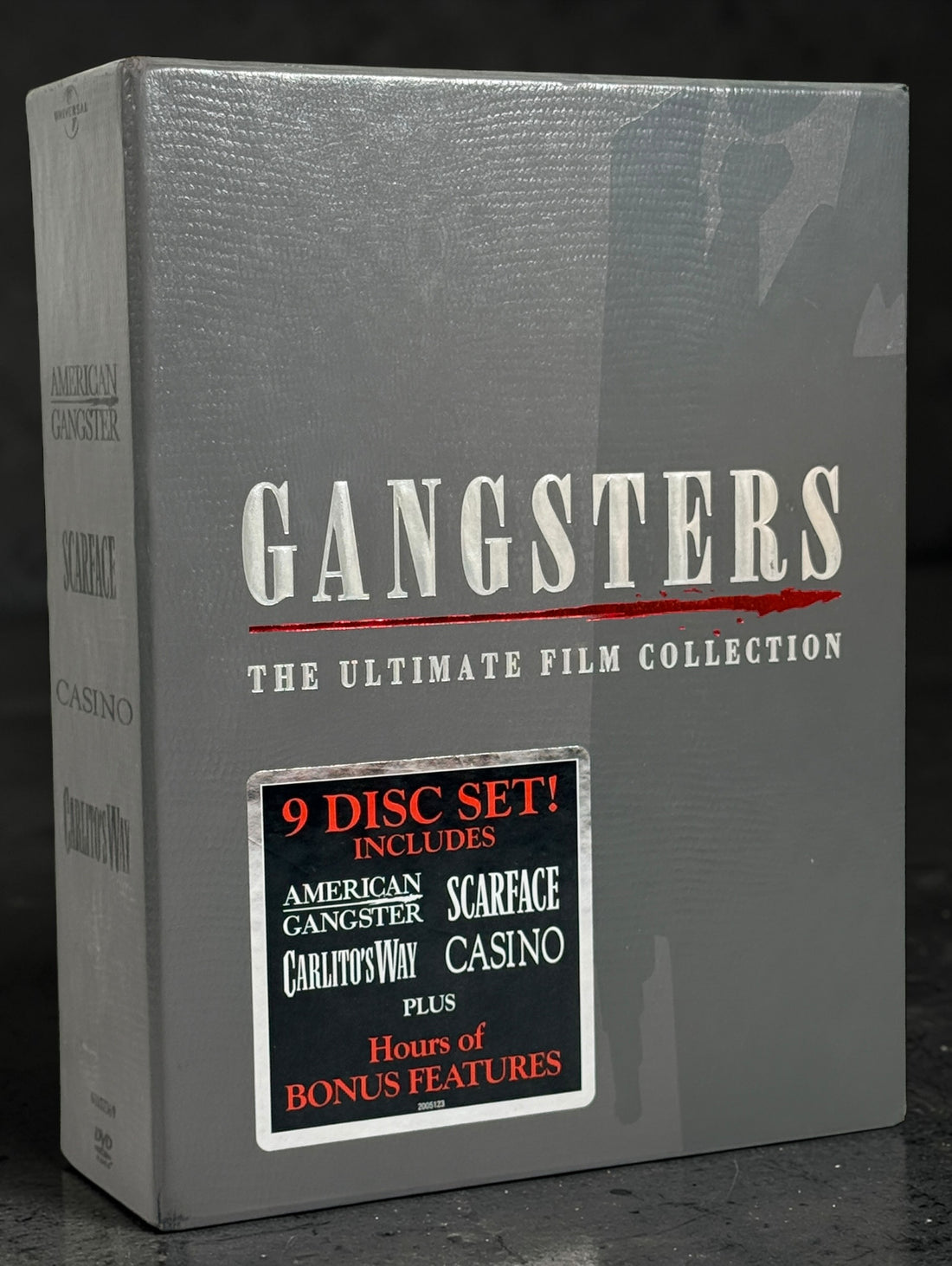 Universal Gangsters Ultimate Film Collection 9 disc DVD box set featuring Scarface Casino Carlitos Way and American Gangster collection