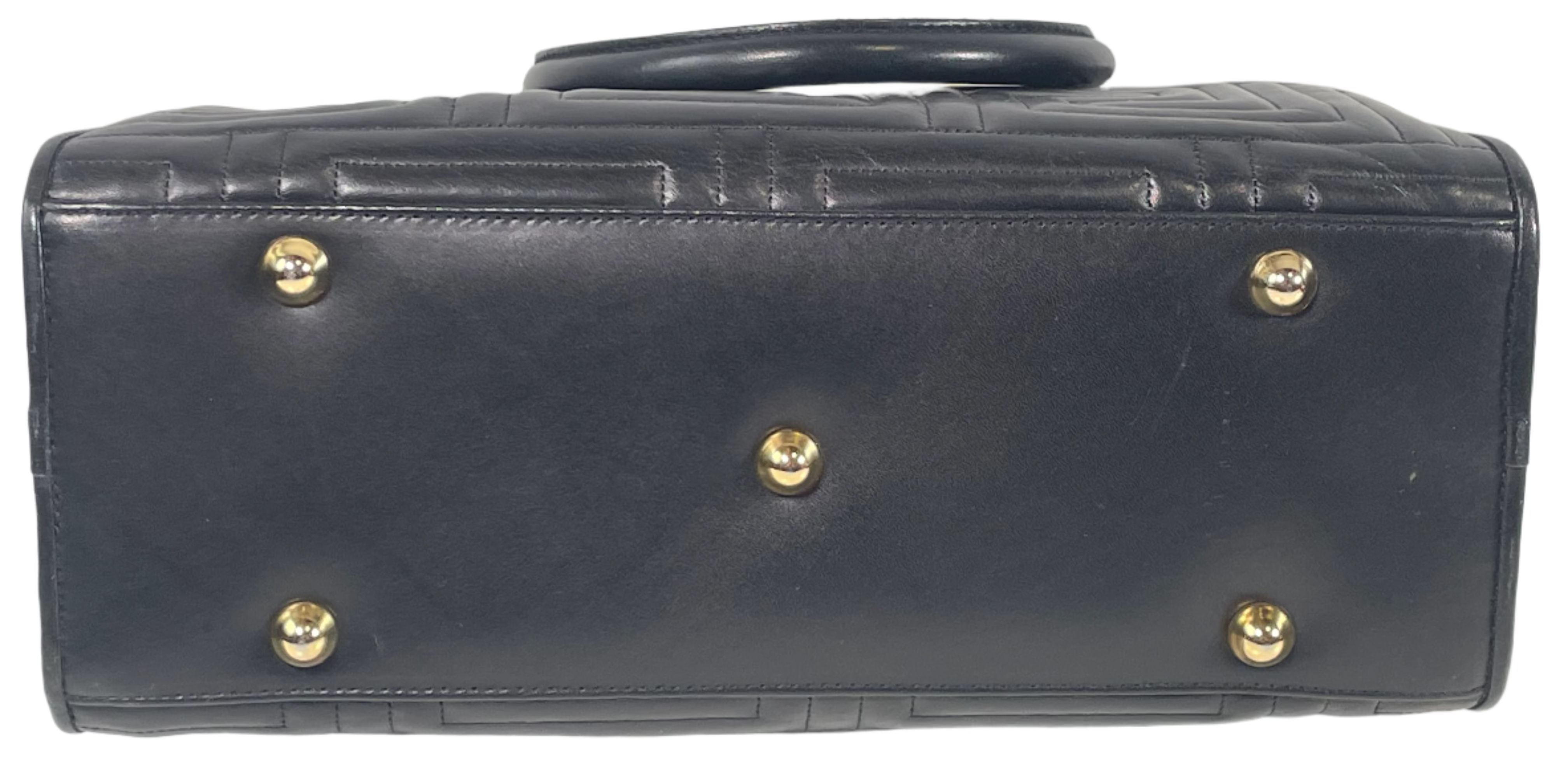 Valentino Orlandi Made In Italy Vintage Black Quilted Leather Bag