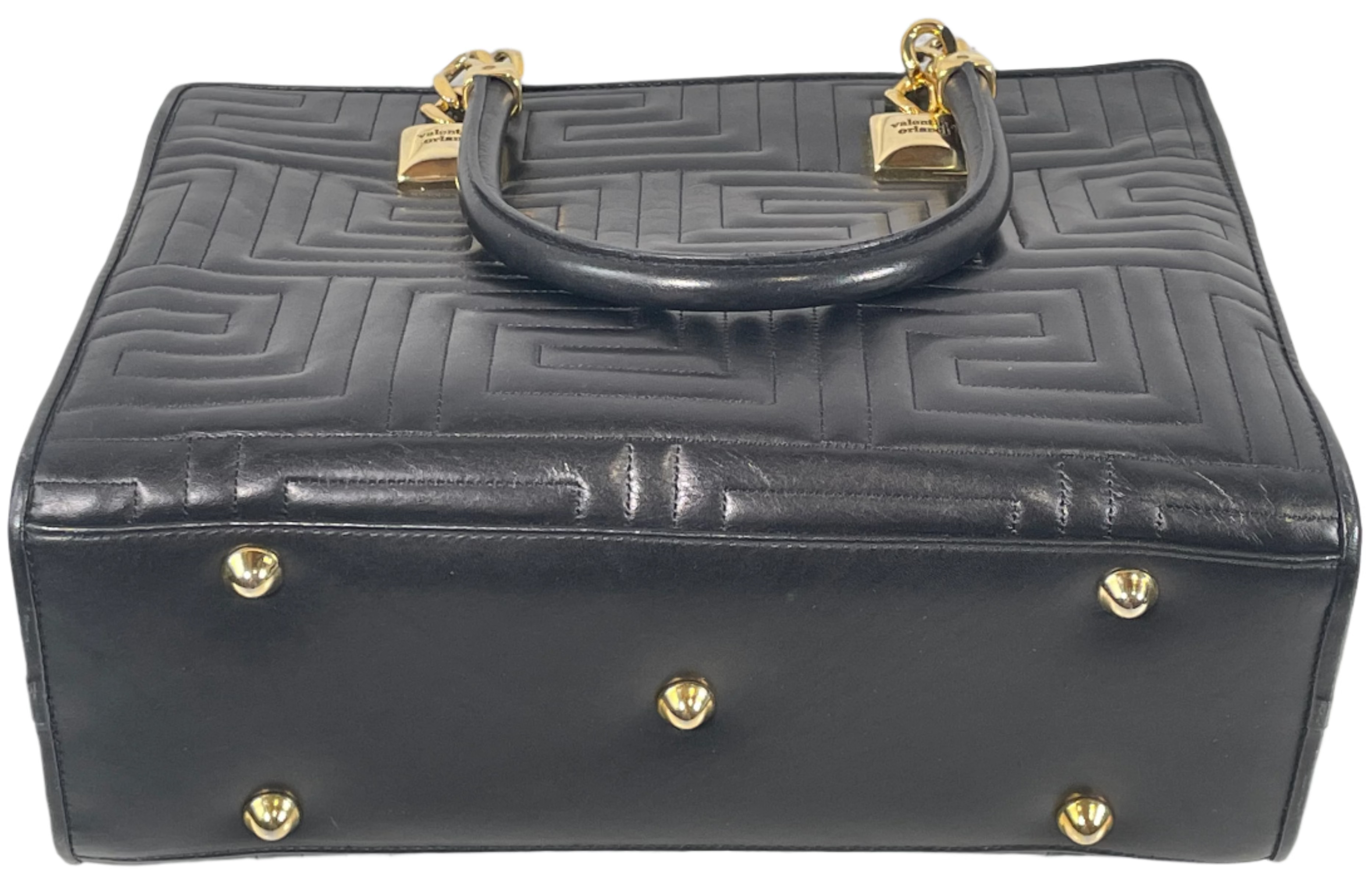 Valentino Orlandi Made In Italy Vintage Black Quilted Leather Bag