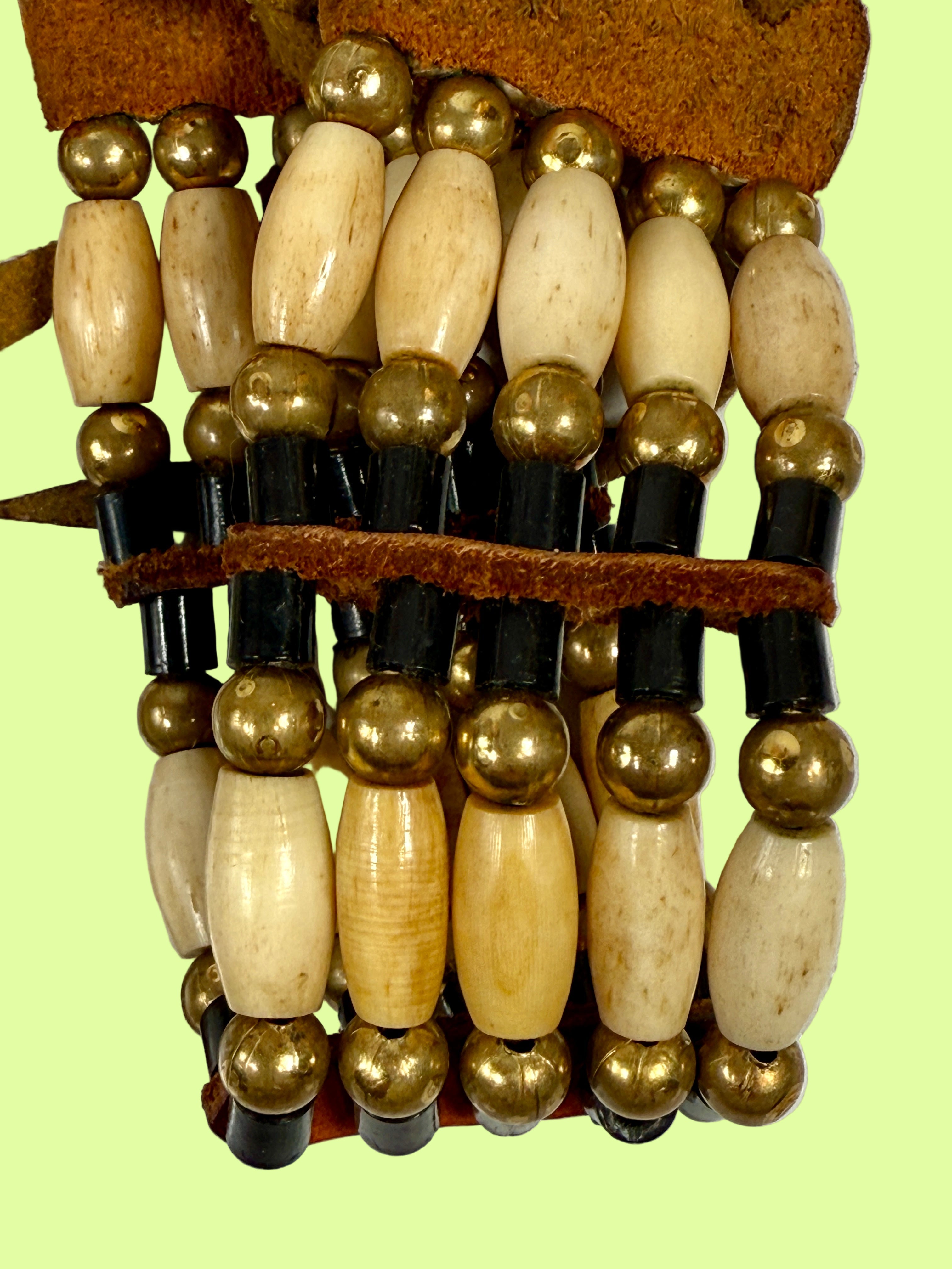 1970s Native Style Bone Bead Necklace & Bracelet Set