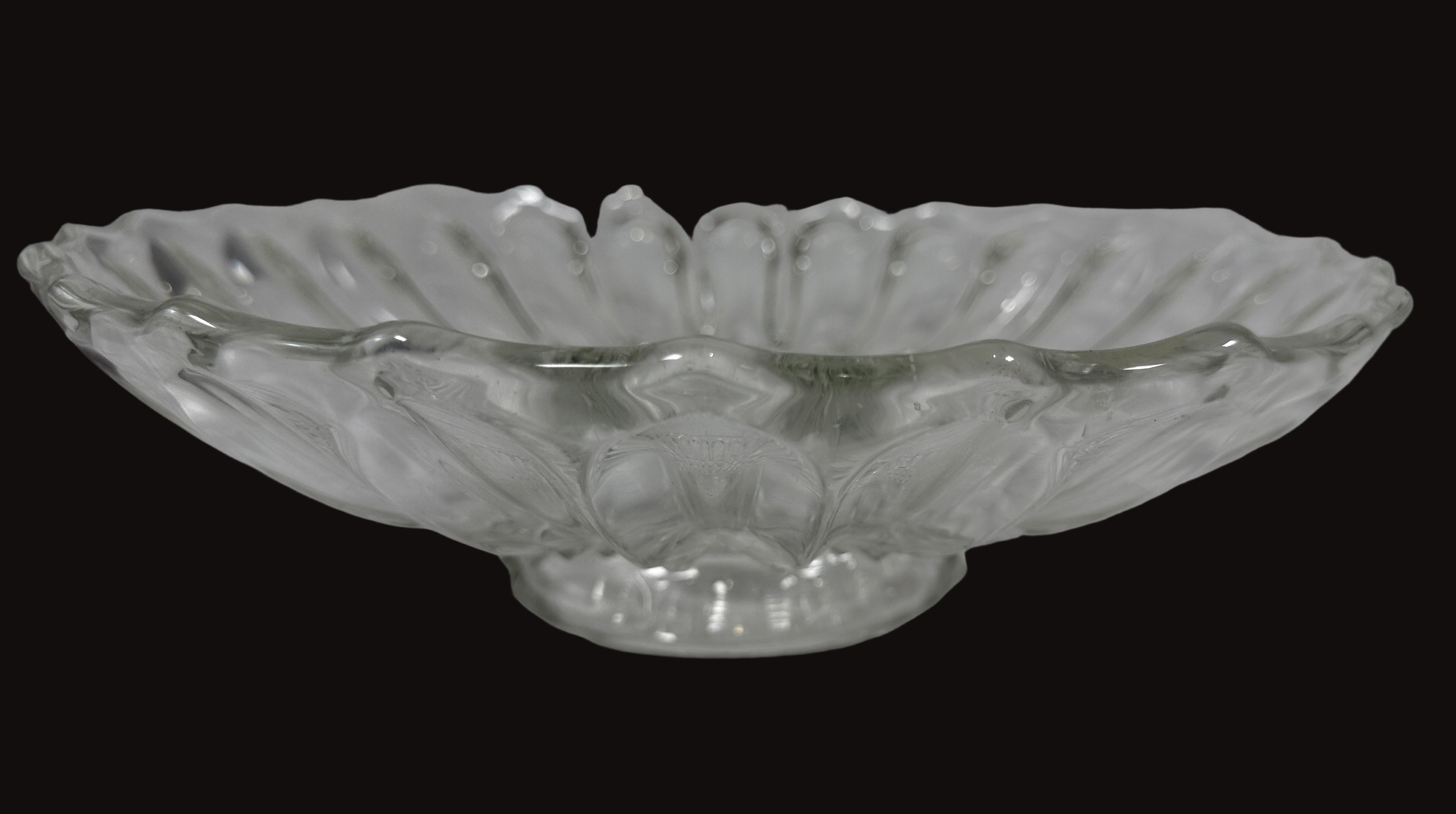 Bol sur pied vintage en verre d'Indiana motif fleur de lotus – 12,25 po transparent