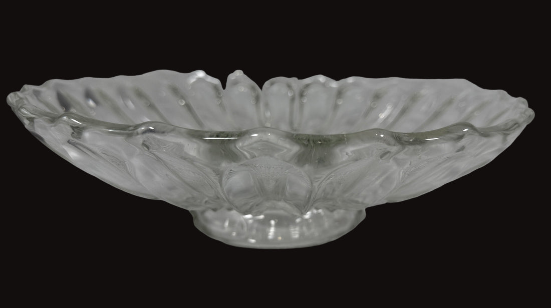 Bol sur pied vintage en verre d'Indiana motif fleur de lotus – 12,25 po transparent