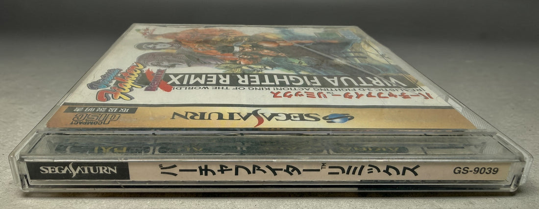 Sega Saturn Virtua Fighter Remix Japanese edition complete with obi. Classic 90s fighting game by AM2 in clean condition, ideal for collectors.