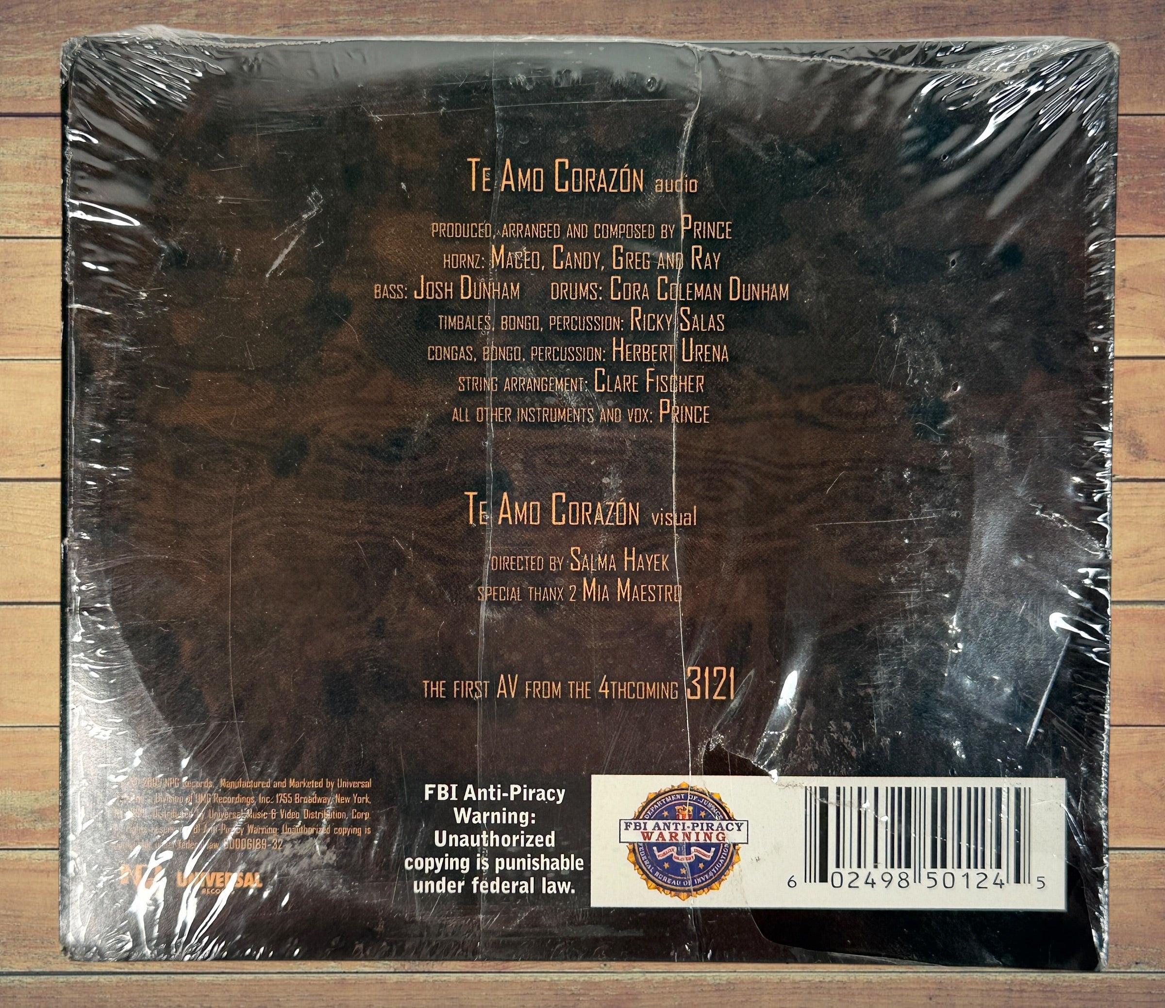 Prince Te Amo Corazón 2005 DVD single sealed, rare music video directed by Salma Hayek. NPG Records collectible for Prince fans and collectors.