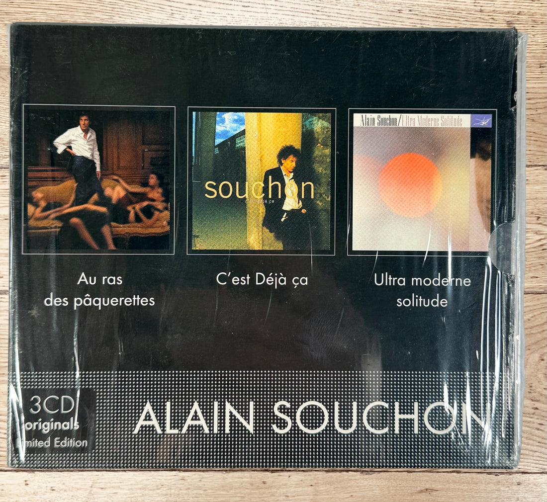 Sealed Alain Souchon 3CD box set featuring classic French albums from 1988–1999. EMI limited edition collection in excellent unopened condition.