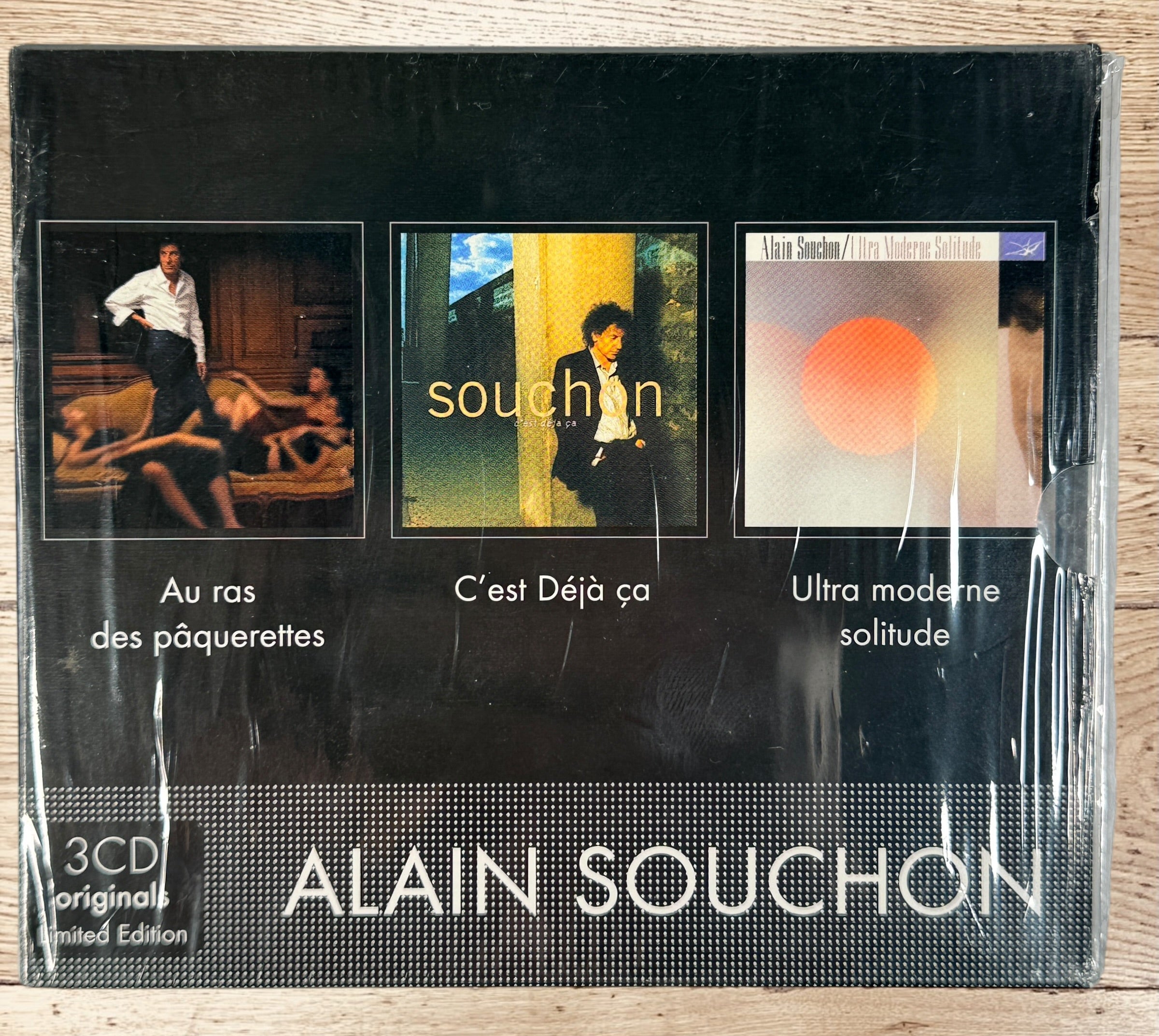 Sealed Alain Souchon 3CD box set featuring classic French albums from 1988–1999. EMI limited edition collection in excellent unopened condition.