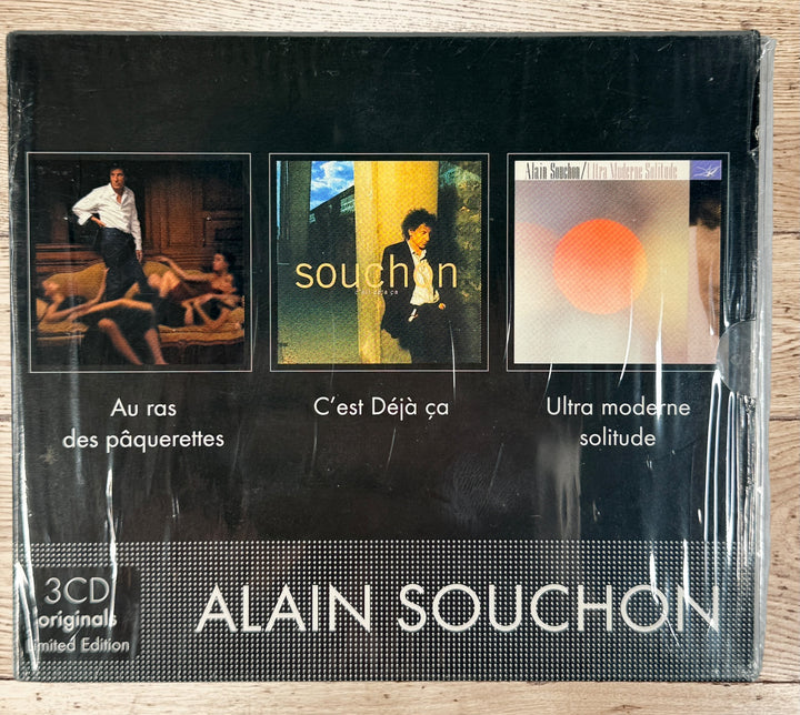 Sealed Alain Souchon 3CD box set featuring classic French albums from 1988–1999. EMI limited edition collection in excellent unopened condition.