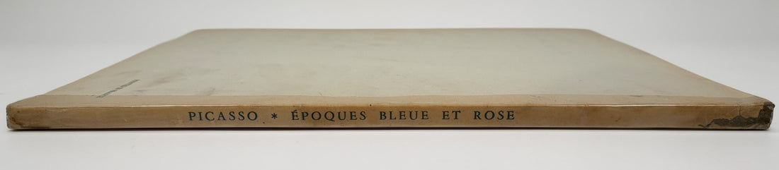 1955 Picasso art book with Blue and Rose period plates. French edition from Éditions du Chêne. Vintage decorative art book with full-page reproductions.