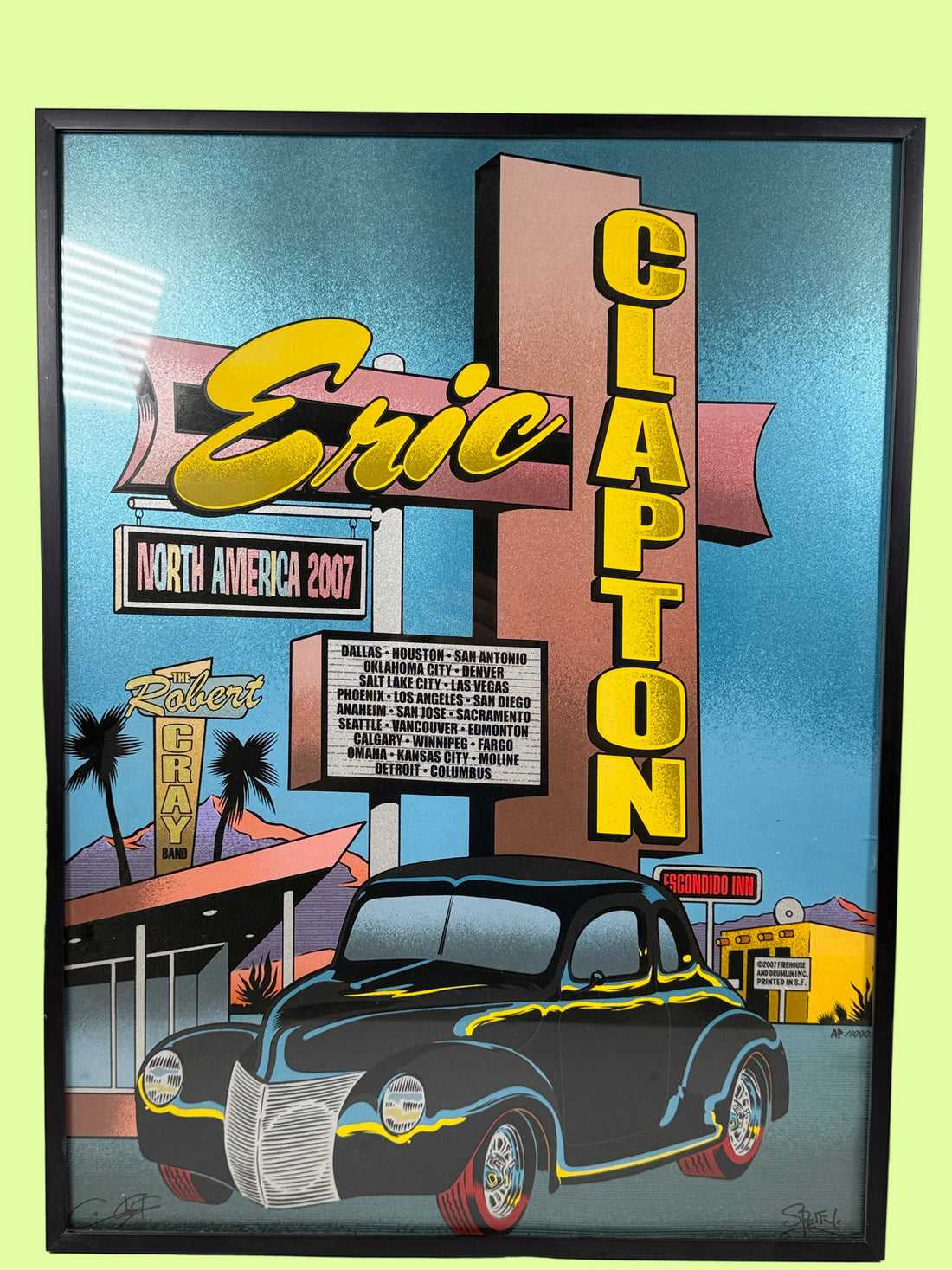 Eric Clapton 2007 Tour Poster – Chuck Sperry Signed A/P, Firehouse