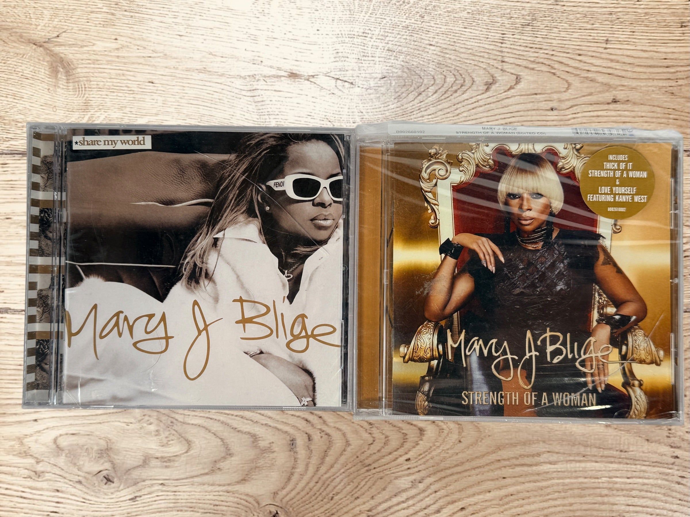 Mary J Blige CD lot Share My World Strength Of A Woman R&amp;B soul albums complete with cases and inserts great bundle for collectors and everyday listening.