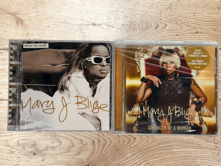 Mary J Blige CD lot Share My World Strength Of A Woman R&amp;B soul albums complete with cases and inserts great bundle for collectors and everyday listening.