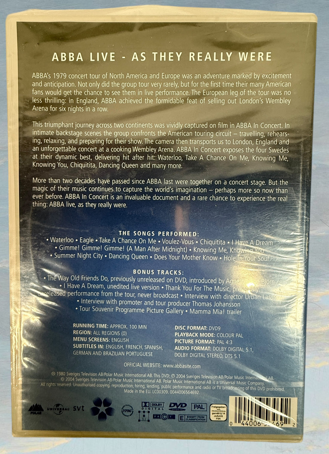 ABBA DVD bundle including The Movie, In Concert, and Essential Collection. Sealed music documentaries featuring classic performances and greatest hits.