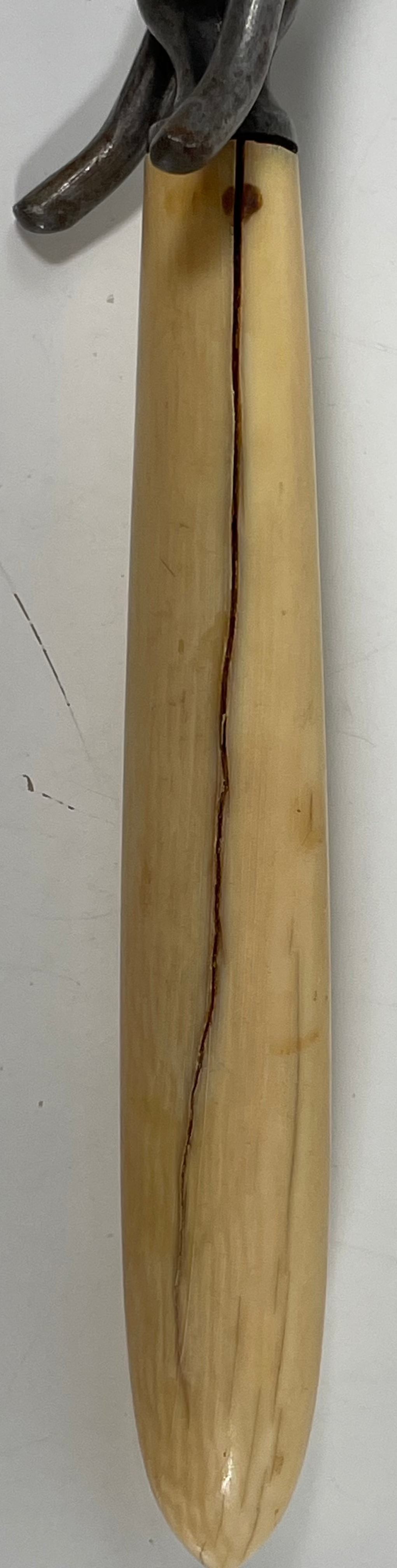 Ensemble de 3, service à découper avec manches en os, 1 couteau et 2 fourchettes.