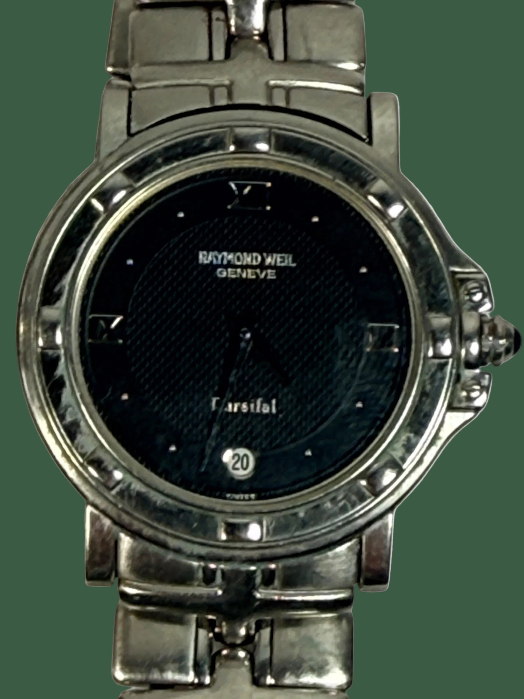 Raymond Weil Parsifal Watch, Swiss Quartz, Black Dial, Date, Steel.