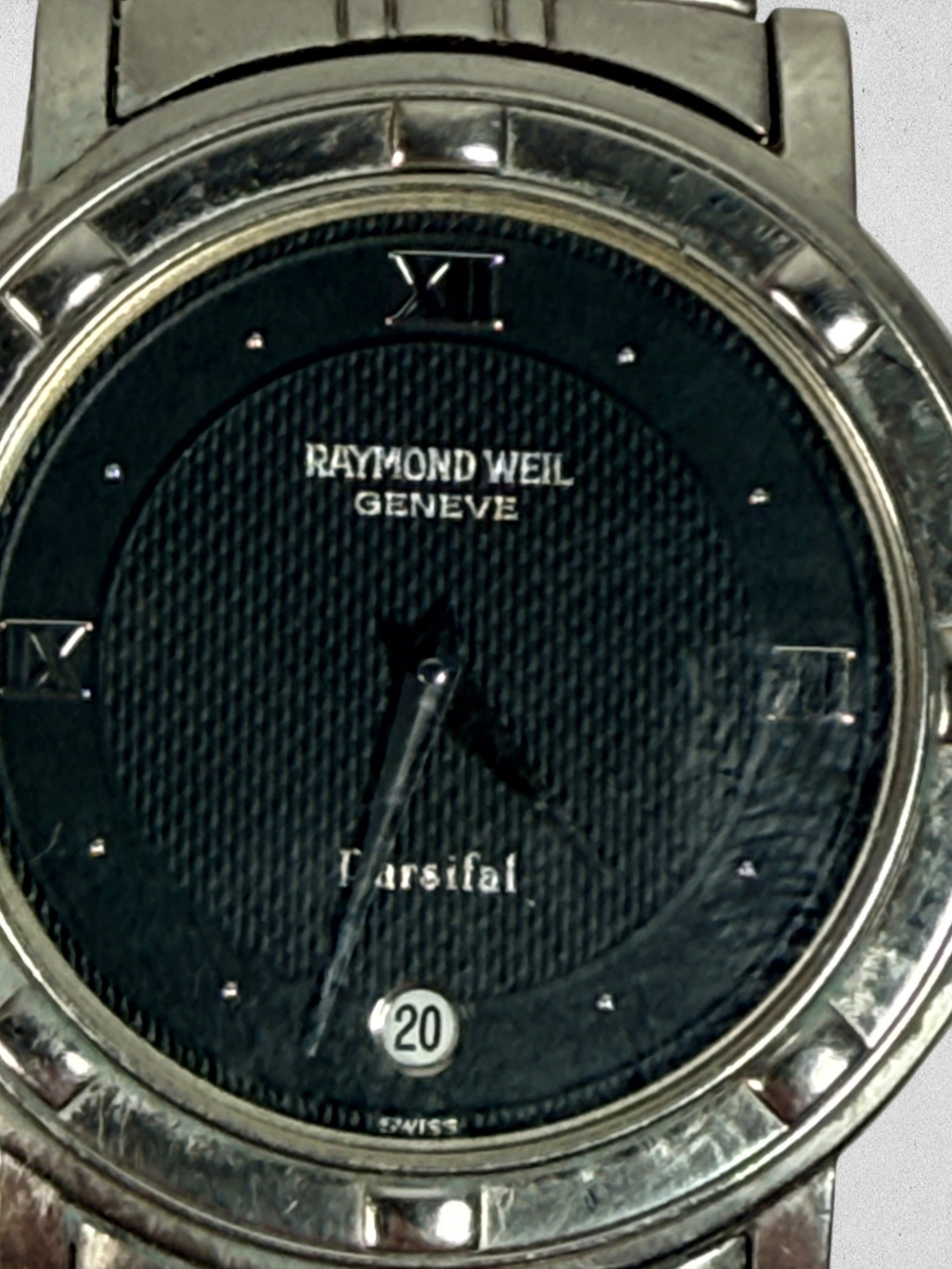 Raymond Weil Parsifal Watch, Swiss Quartz, Black Dial, Date, Steel.