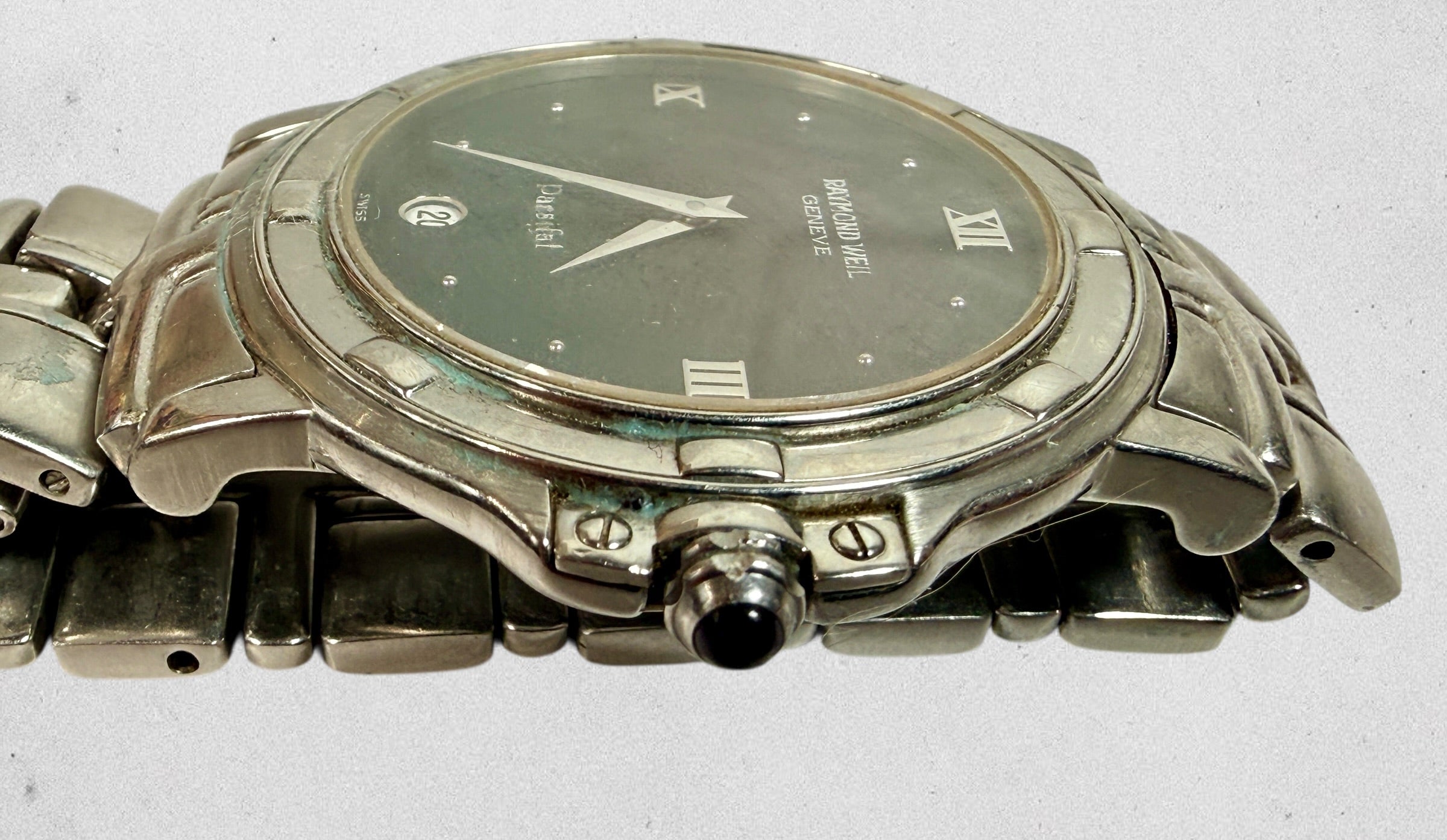Raymond Weil Parsifal Watch, Swiss Quartz, Black Dial, Date, Steel.