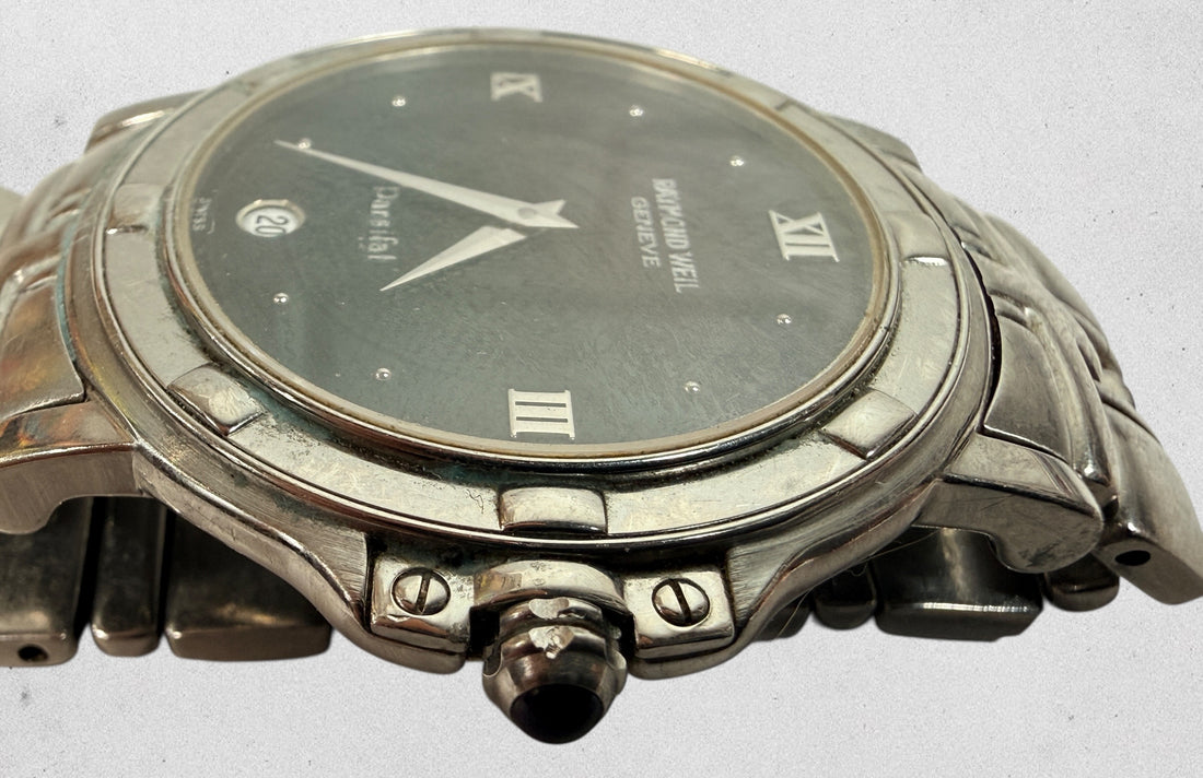 Raymond Weil Parsifal Watch, Swiss Quartz, Black Dial, Date, Steel.