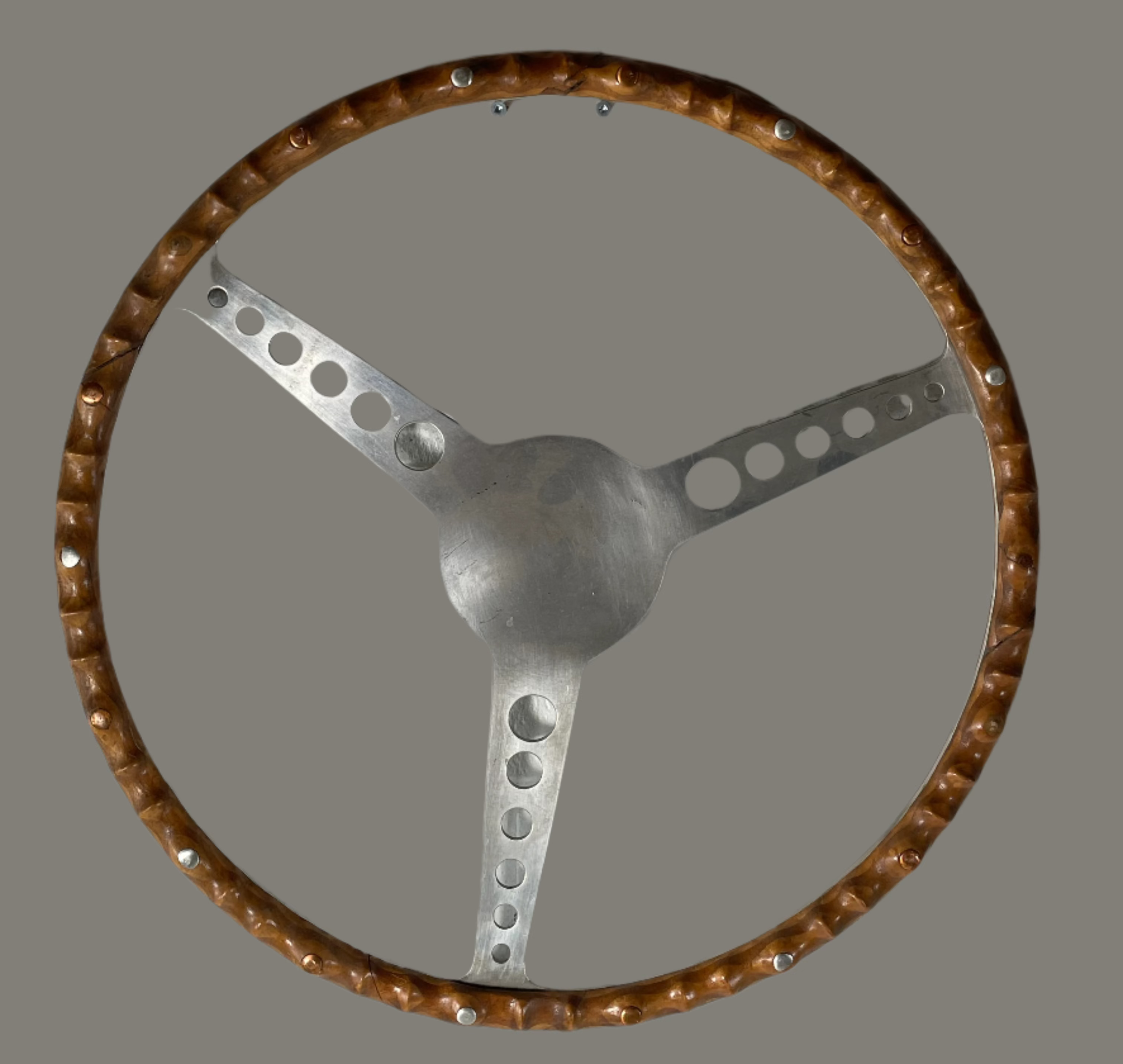 Collectible Steering Wheel, Decorative, Wood and Metal Frame