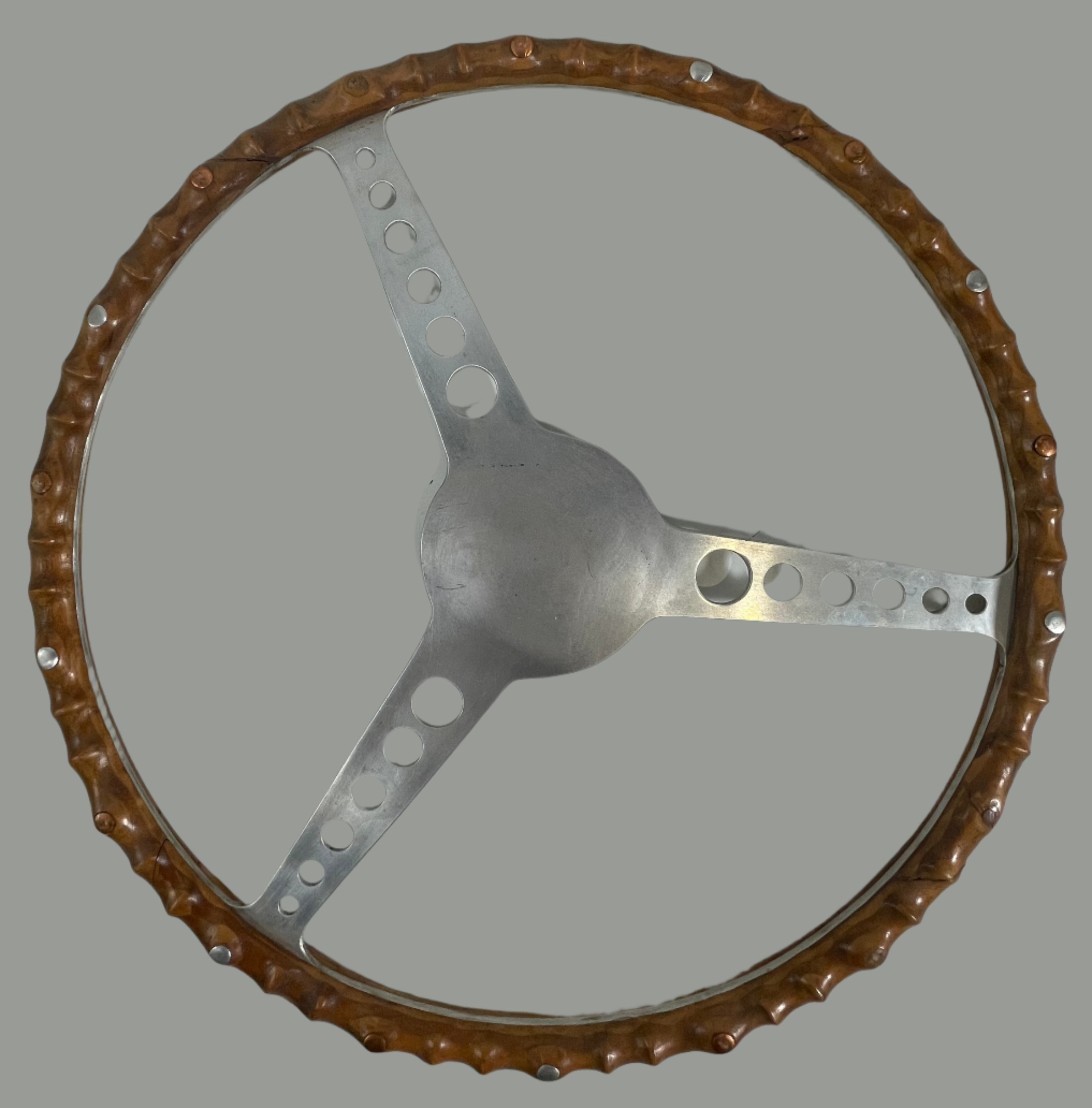 Collectible Steering Wheel, Decorative, Wood and Metal Frame