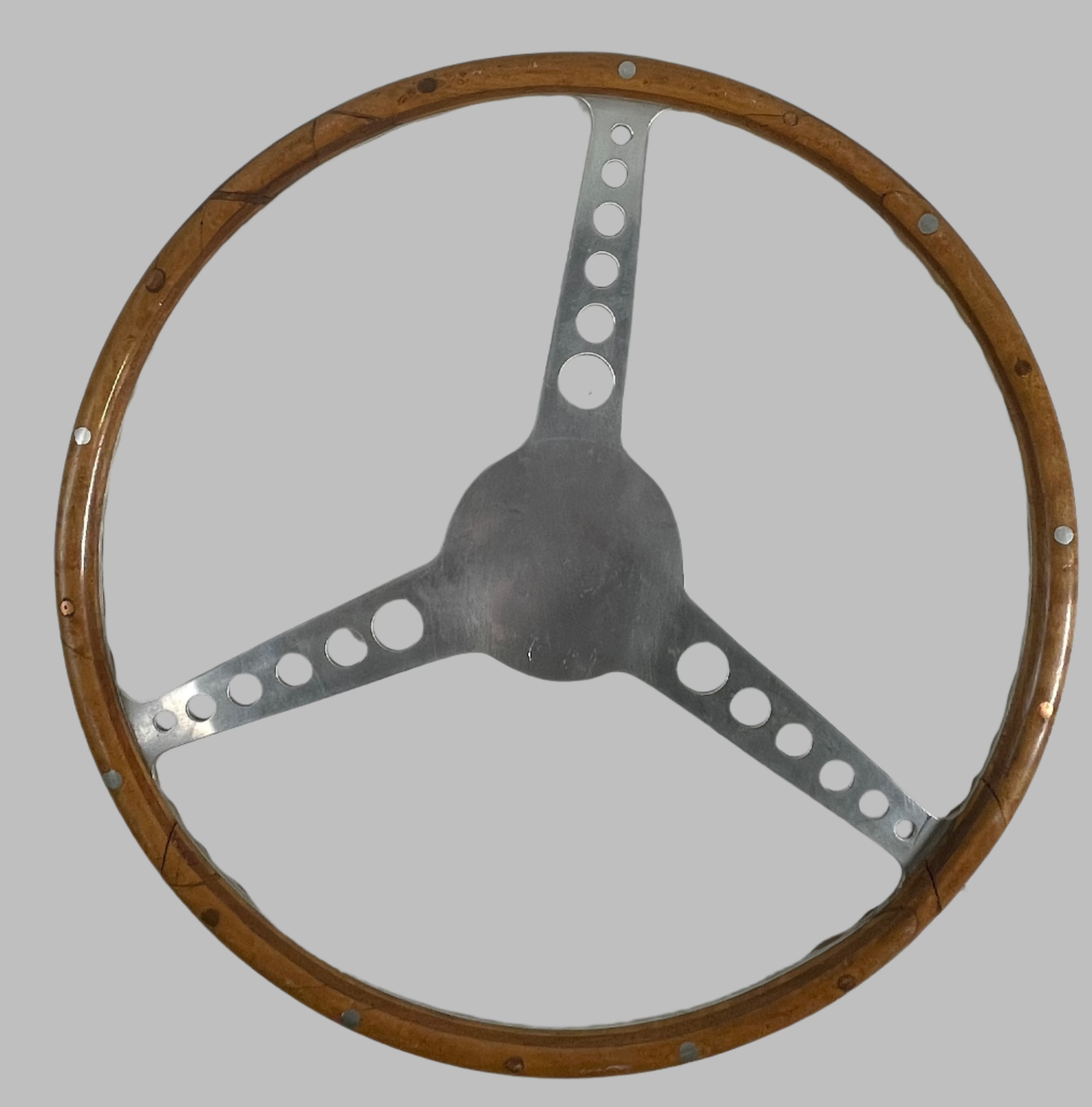 Collectible Steering Wheel, Decorative, Wood and Metal Frame