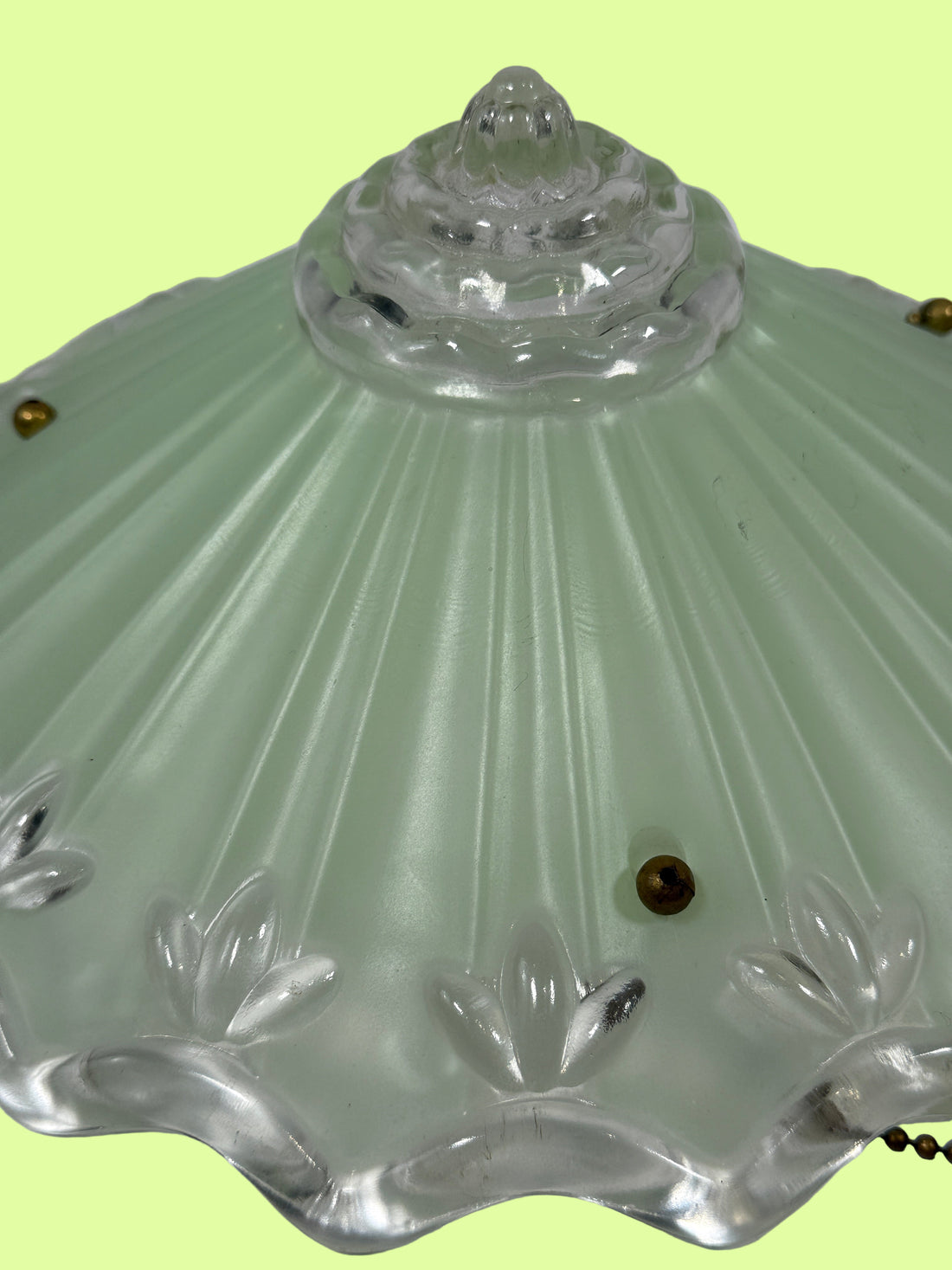 Mid-Century Frosted Glass Ceiling Light Shade – Scalloped Edge, Art Deco