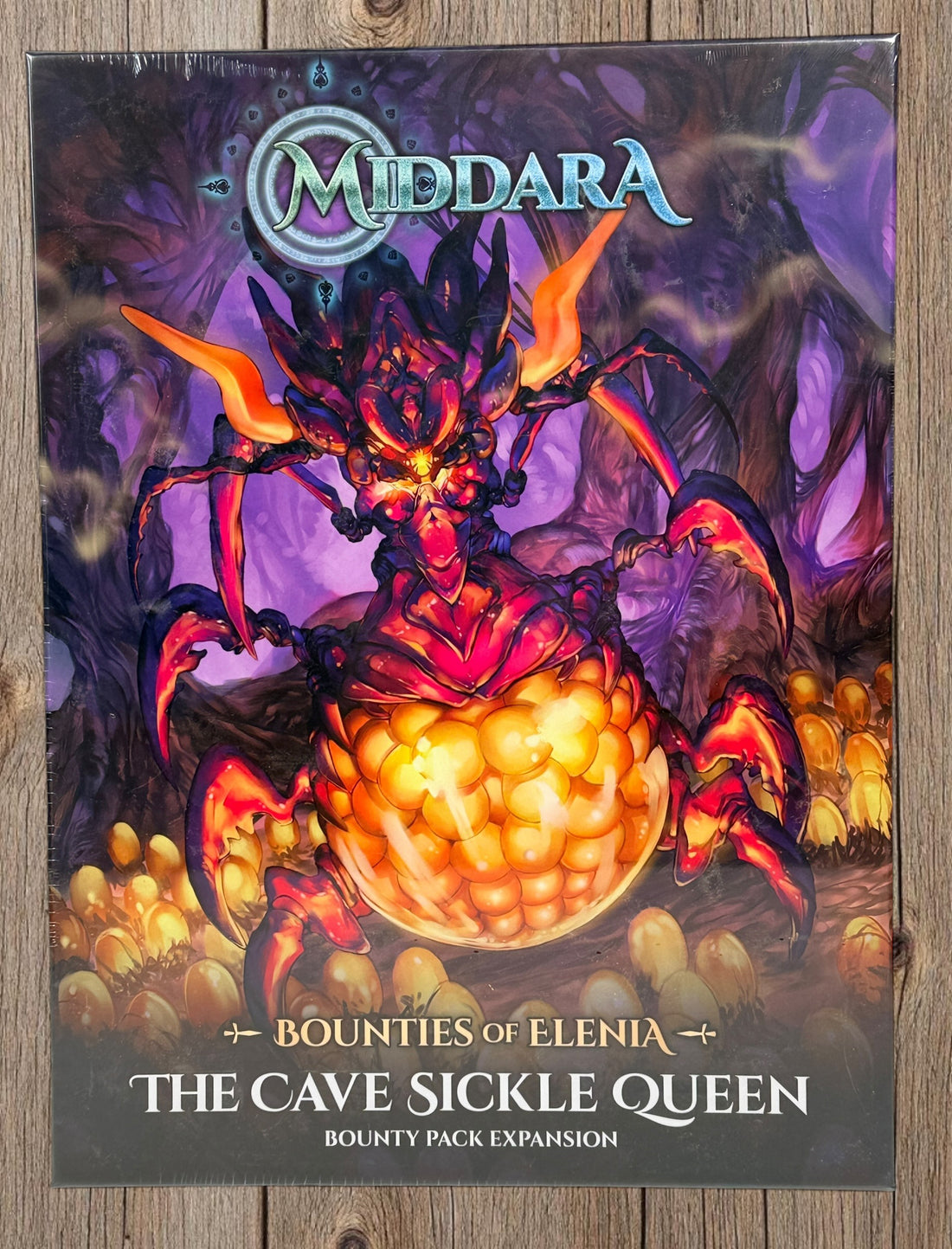 Middara Cave Sickle Queen expansion sealed board game add-on with miniatures cards bounty pack for Act 1 collectors rare narrative dungeon crawler content.
