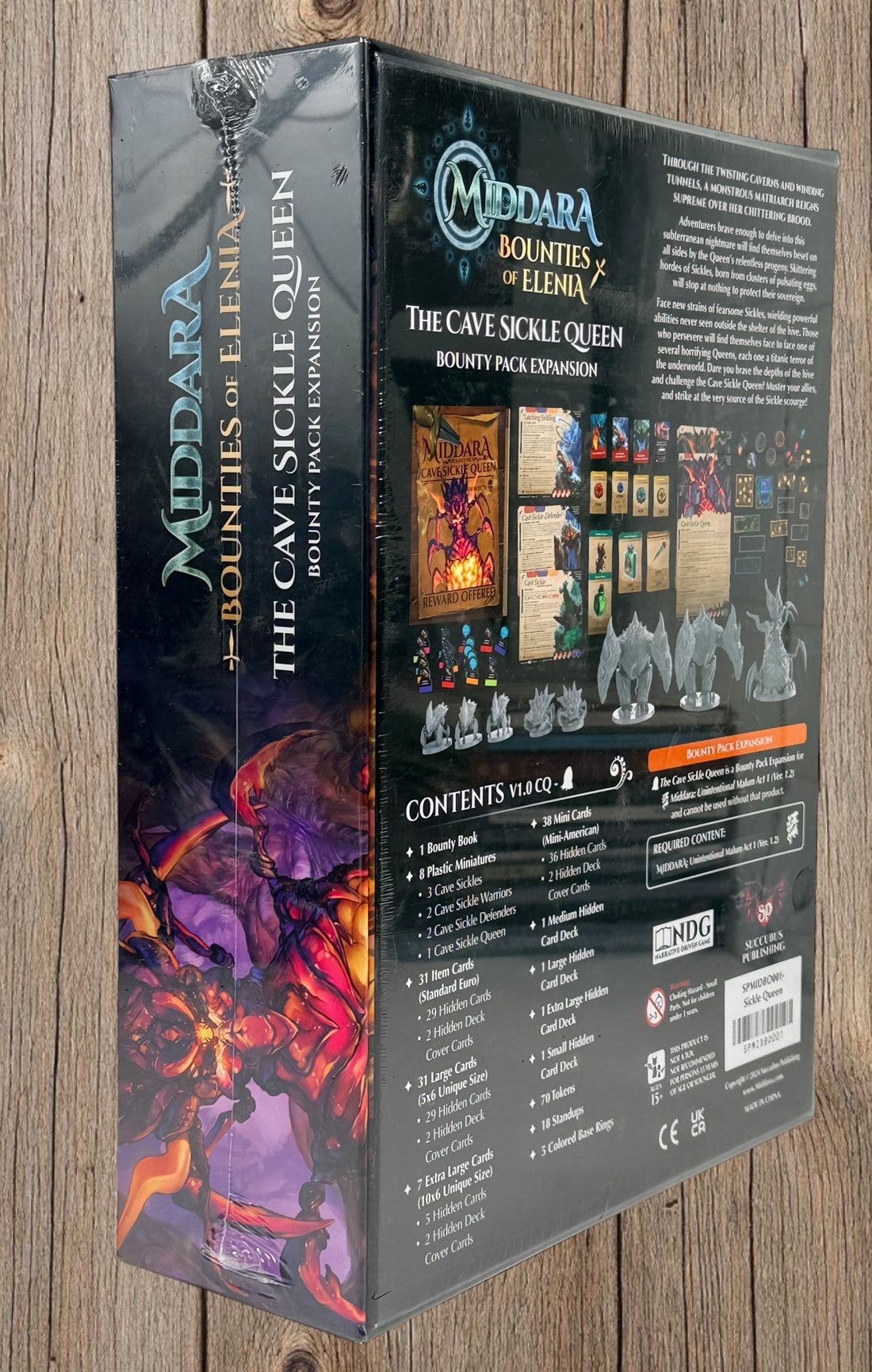 Middara Cave Sickle Queen expansion sealed board game add-on with miniatures cards bounty pack for Act 1 collectors rare narrative dungeon crawler content.