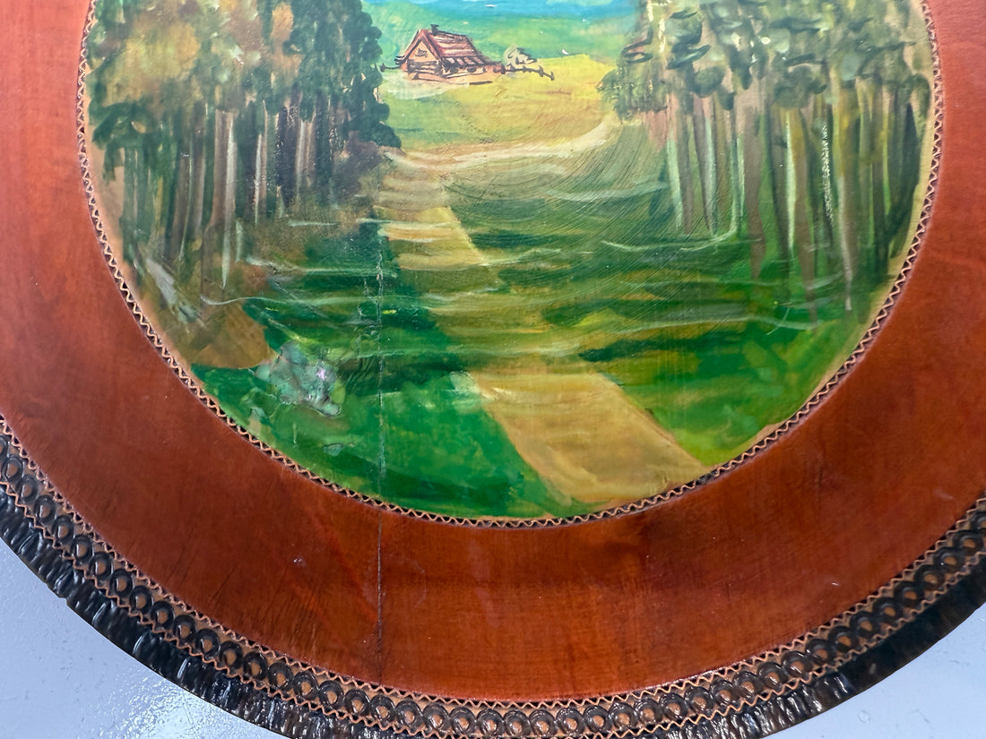 Polish Hand-Painted Wooden Plate by Romuald Fijałkowski – Folk Art