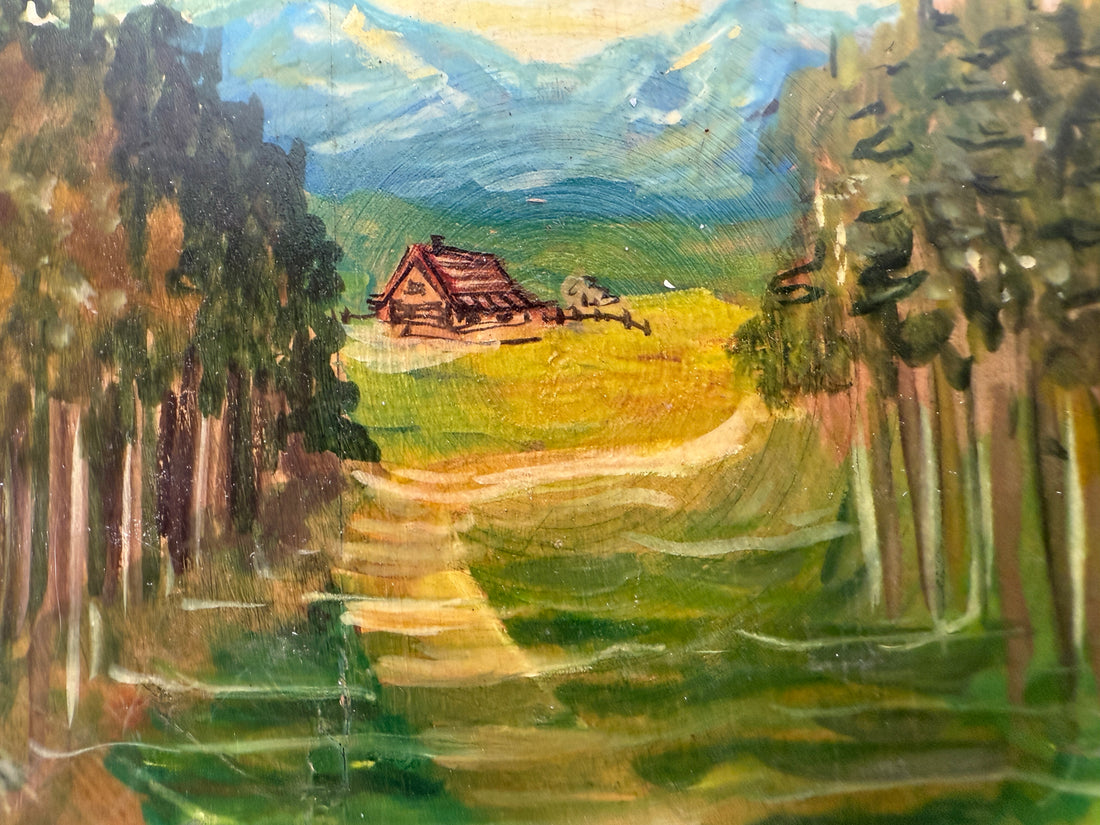 Polish Hand-Painted Wooden Plate by Romuald Fijałkowski – Folk Art