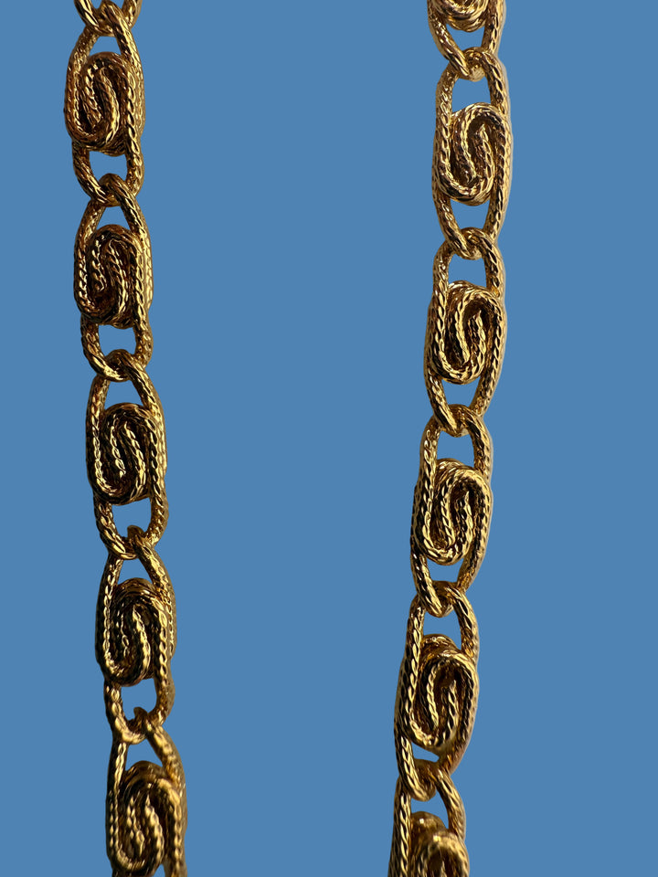 Vintage Joël Gold-Tone Bracelet – Textured Oval Rope Links