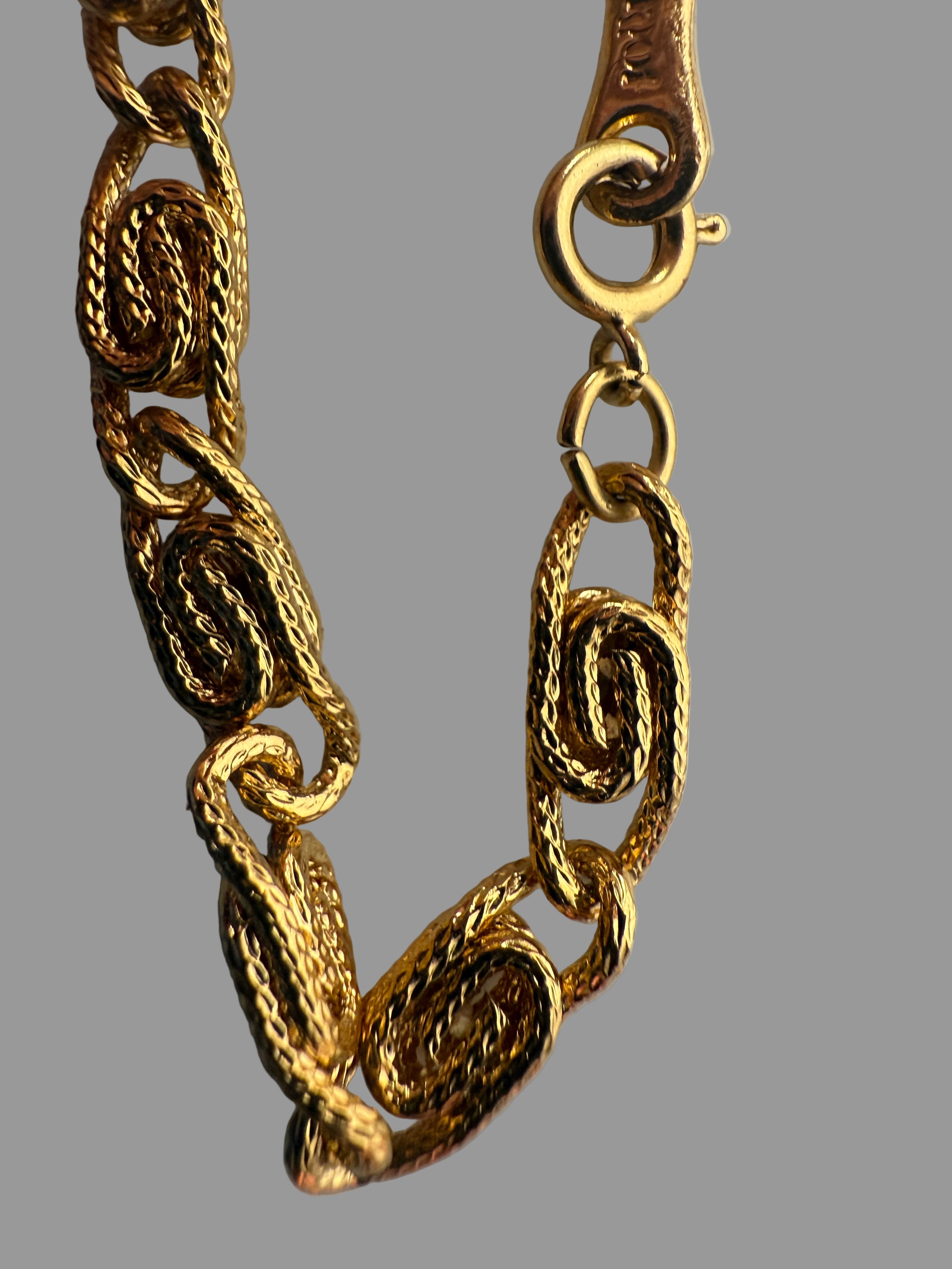 Bracelet Joël doré vintage – Maillons ovales texturés