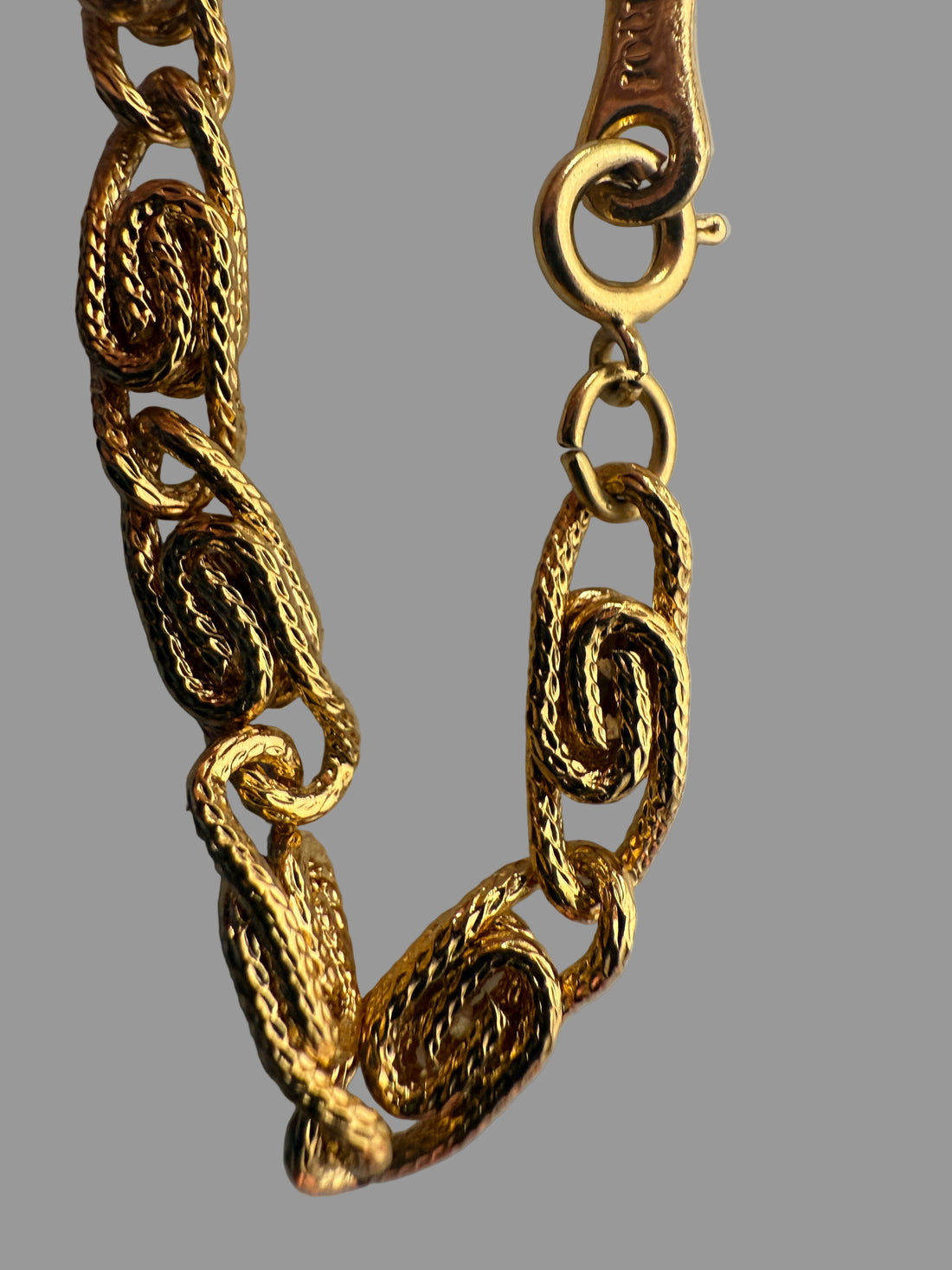 Bracelet Joël doré vintage – Maillons ovales texturés