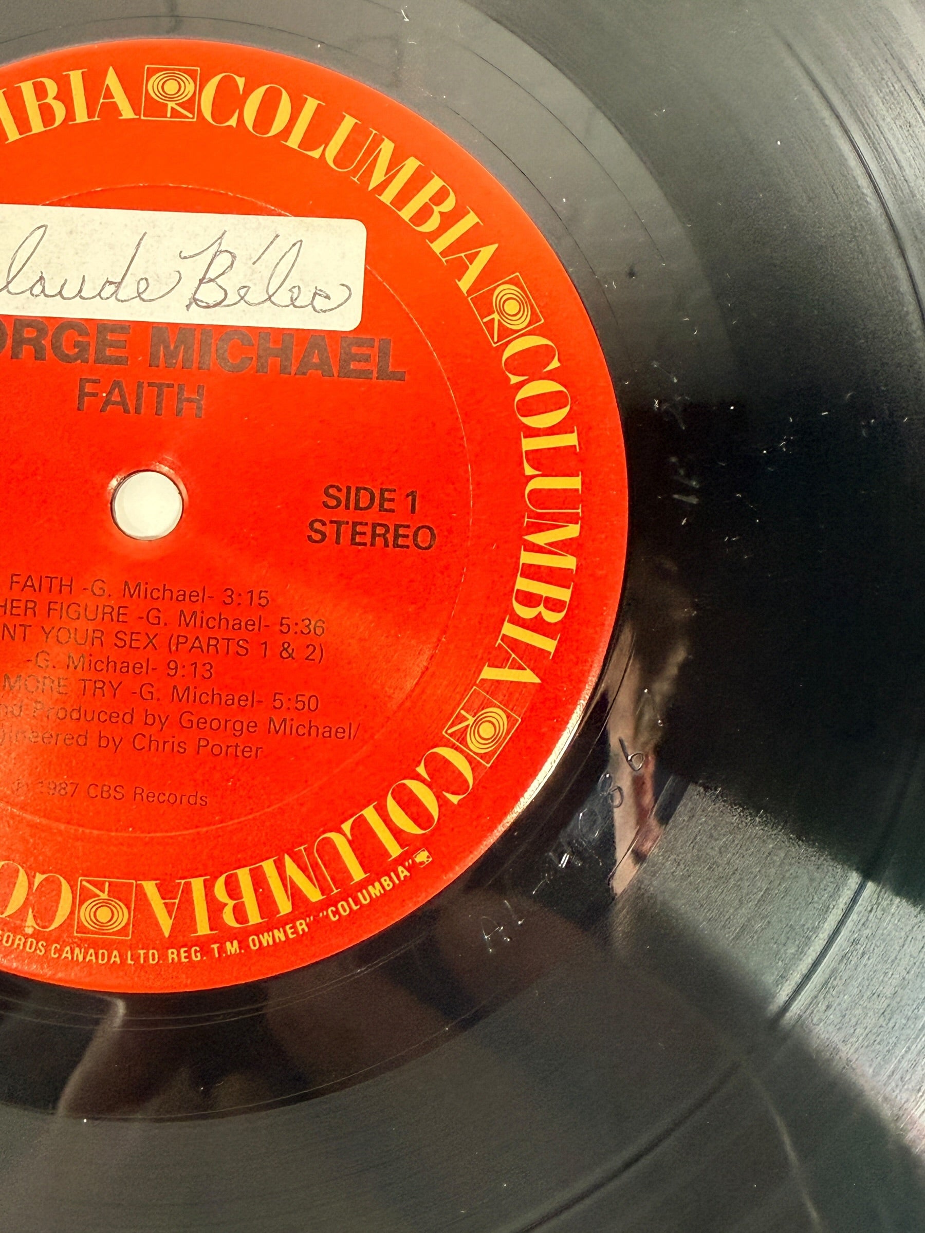 Original 1987 George Michael Faith vinyl LP CBS Canada pressing. Classic 80s pop album with iconic hits. Solid playable copy with light wear.