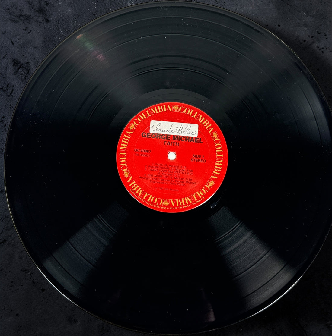 Original 1987 George Michael Faith vinyl LP CBS Canada pressing. Classic 80s pop album with iconic hits. Solid playable copy with light wear.
