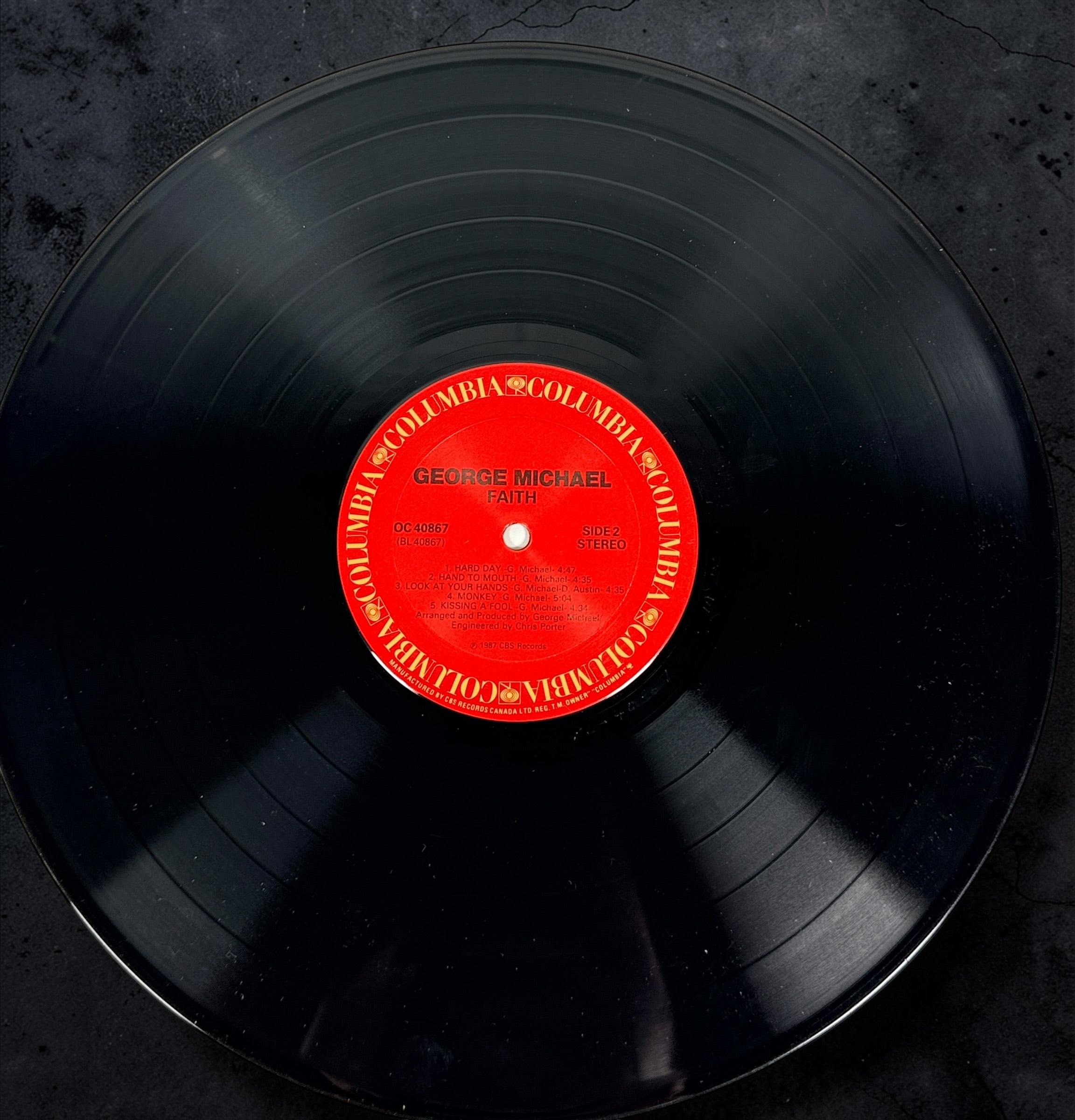 Vinyle 33 tours George Michael Faith de 1987, pressage CBS Canada.