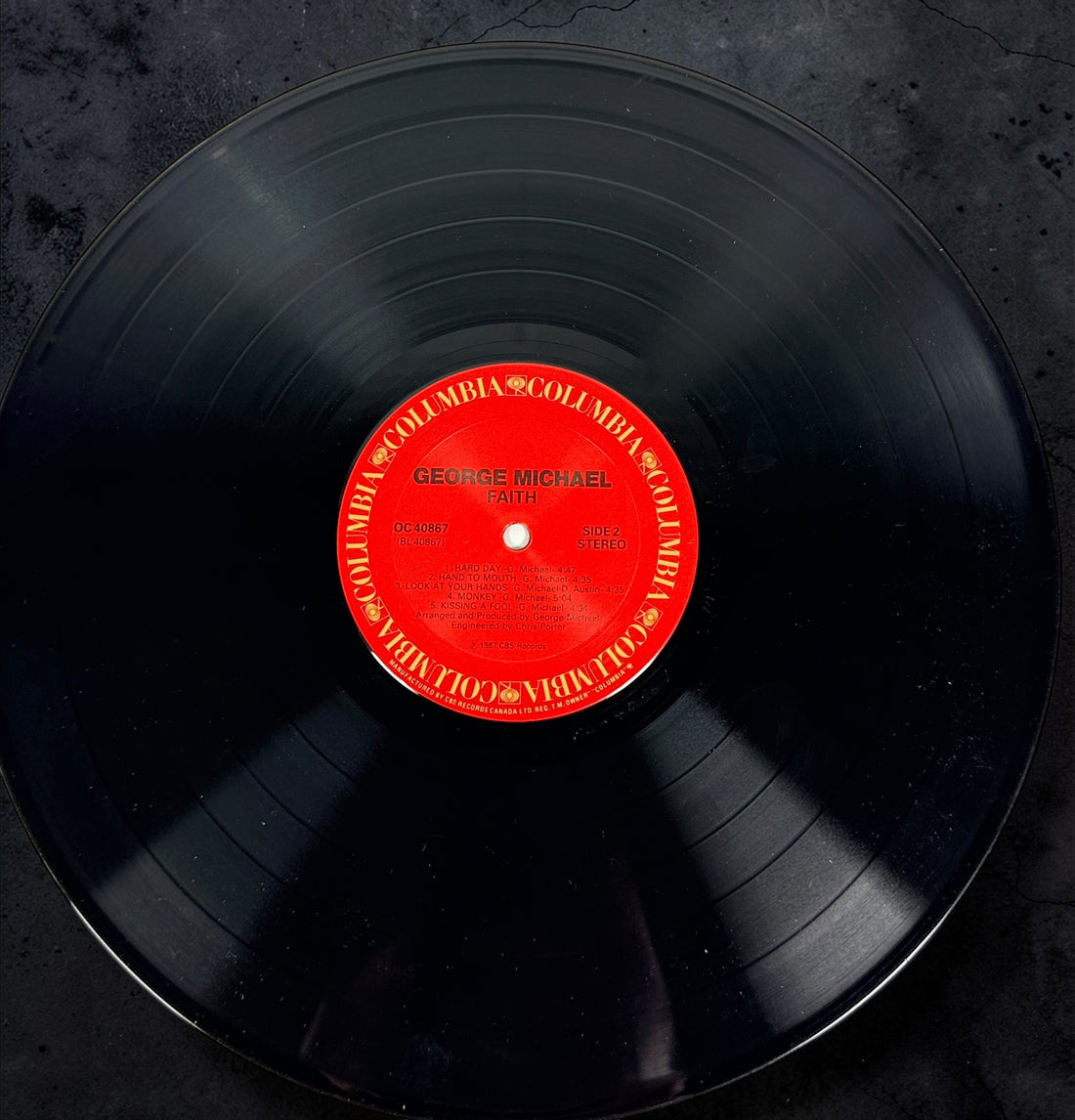 Vinyle 33 tours George Michael Faith de 1987, pressage CBS Canada.