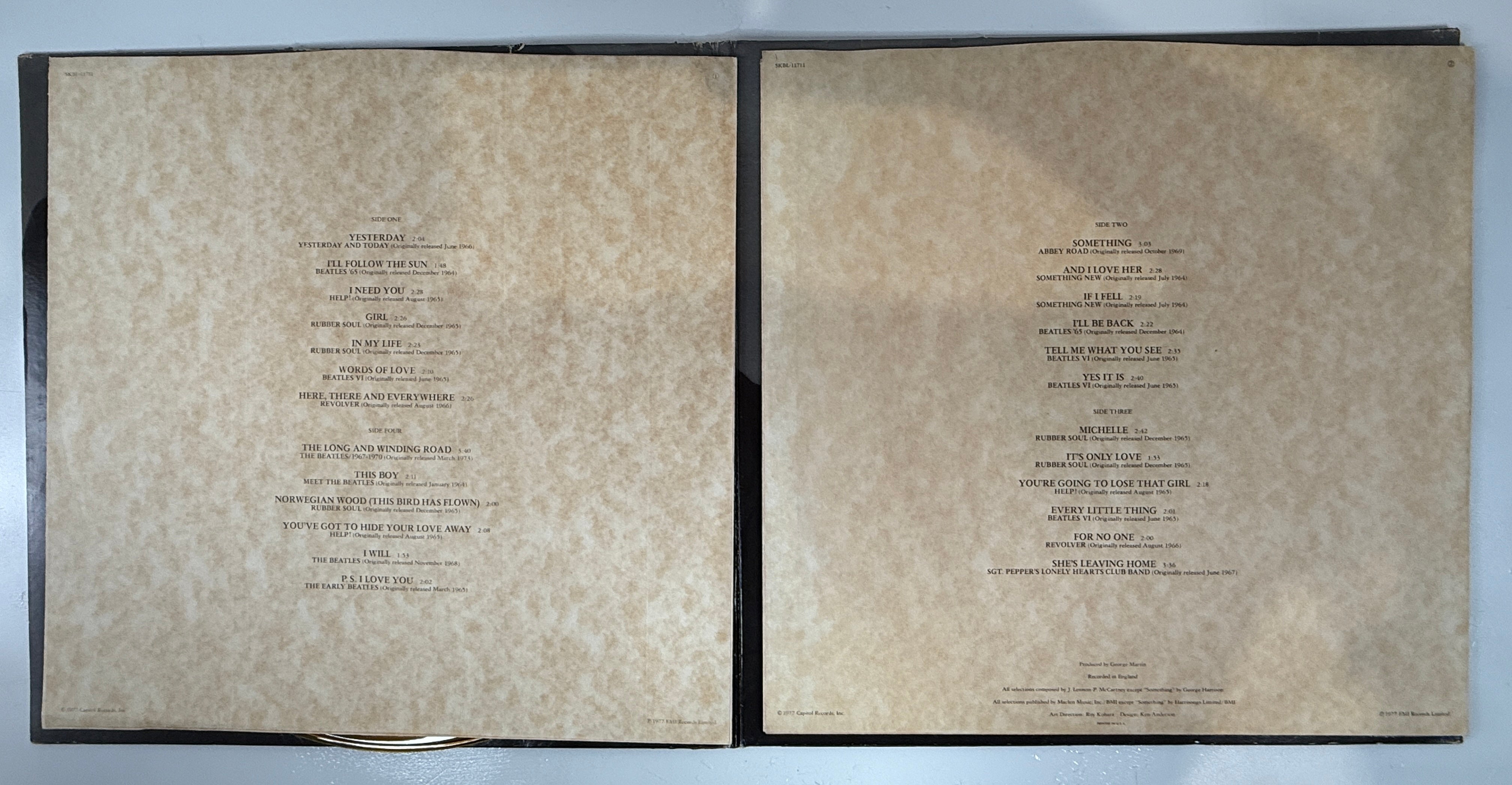 Beatles – Love Songs 1977 Amber Vinyl, Canada SEBX-11844, ALBUM VG+, Cover: G