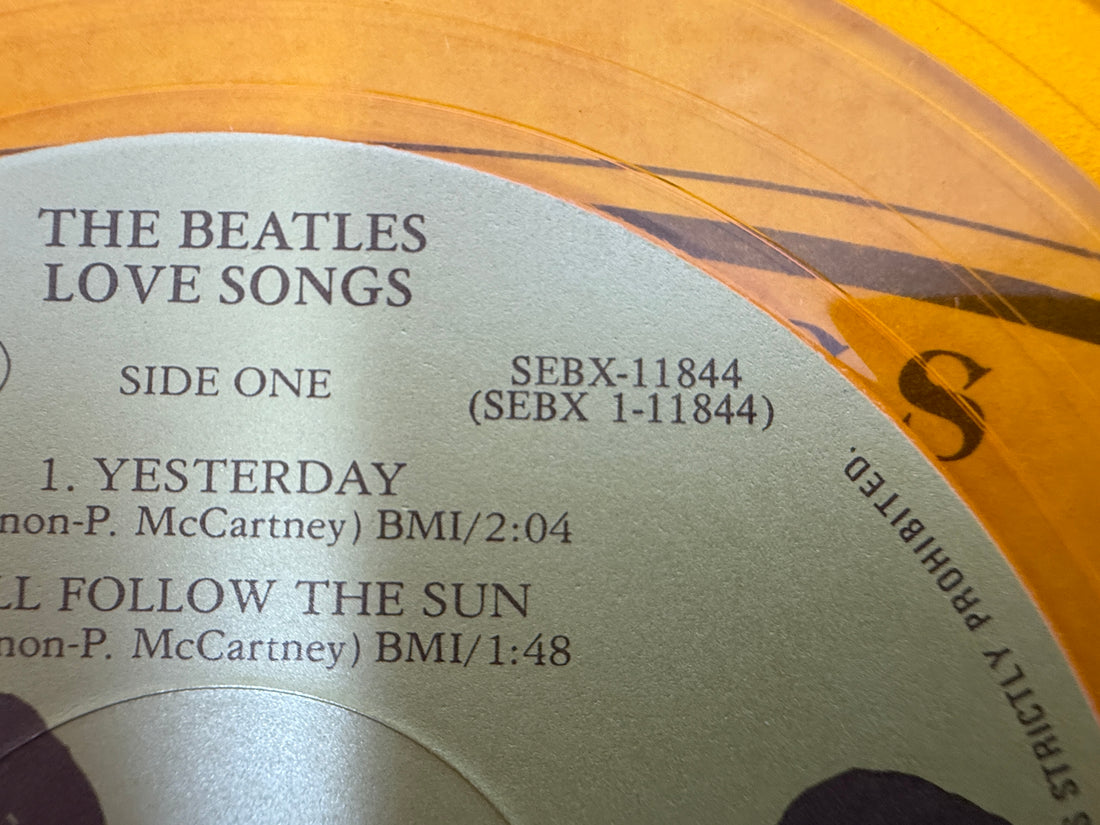 Beatles – Love Songs 1977 Amber Vinyl, Canada SEBX-11844, ALBUM VG+, Cover: G