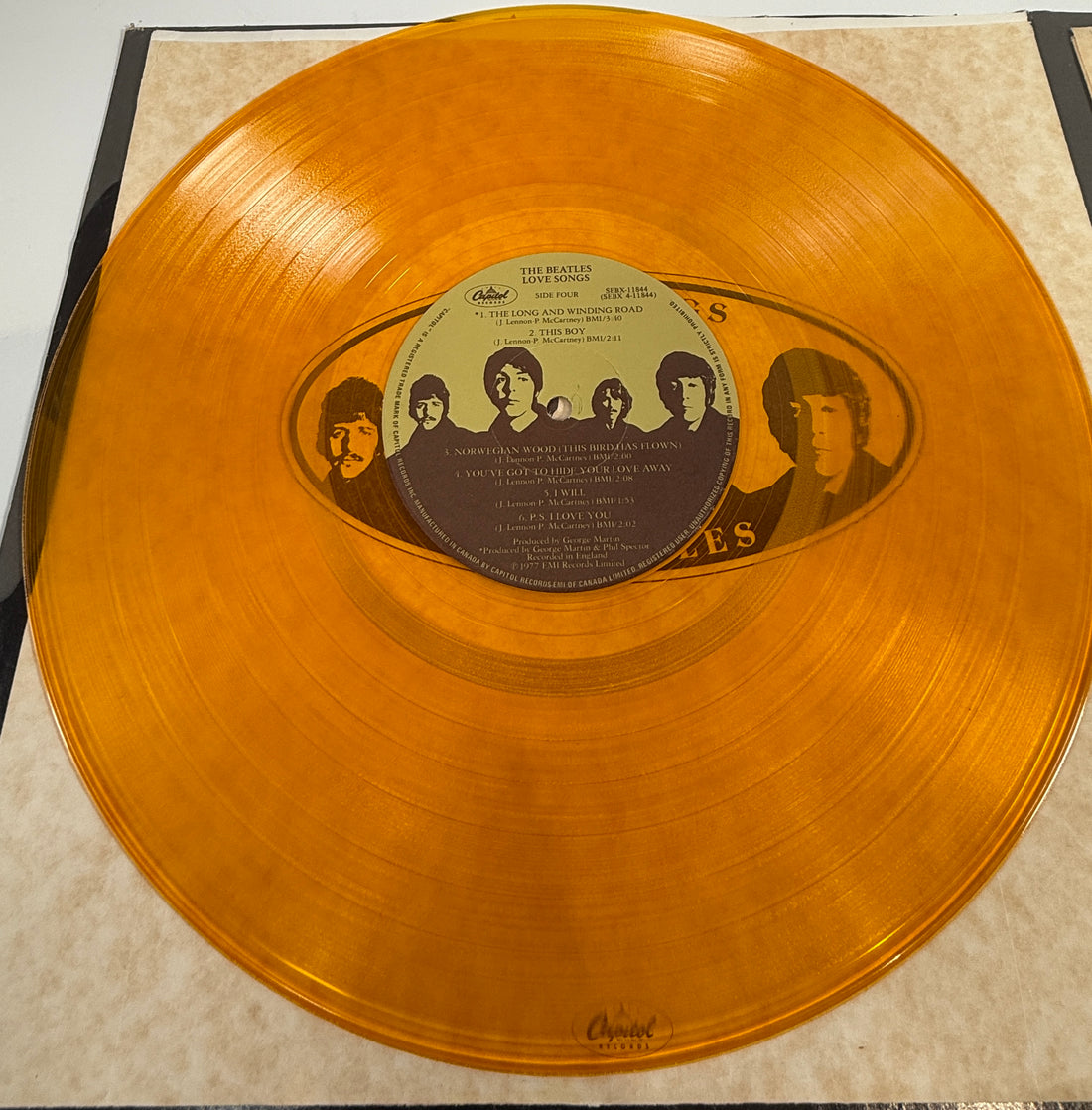 Beatles – Love Songs 1977 Amber Vinyl, Canada SEBX-11844, ALBUM VG+, Cover: G