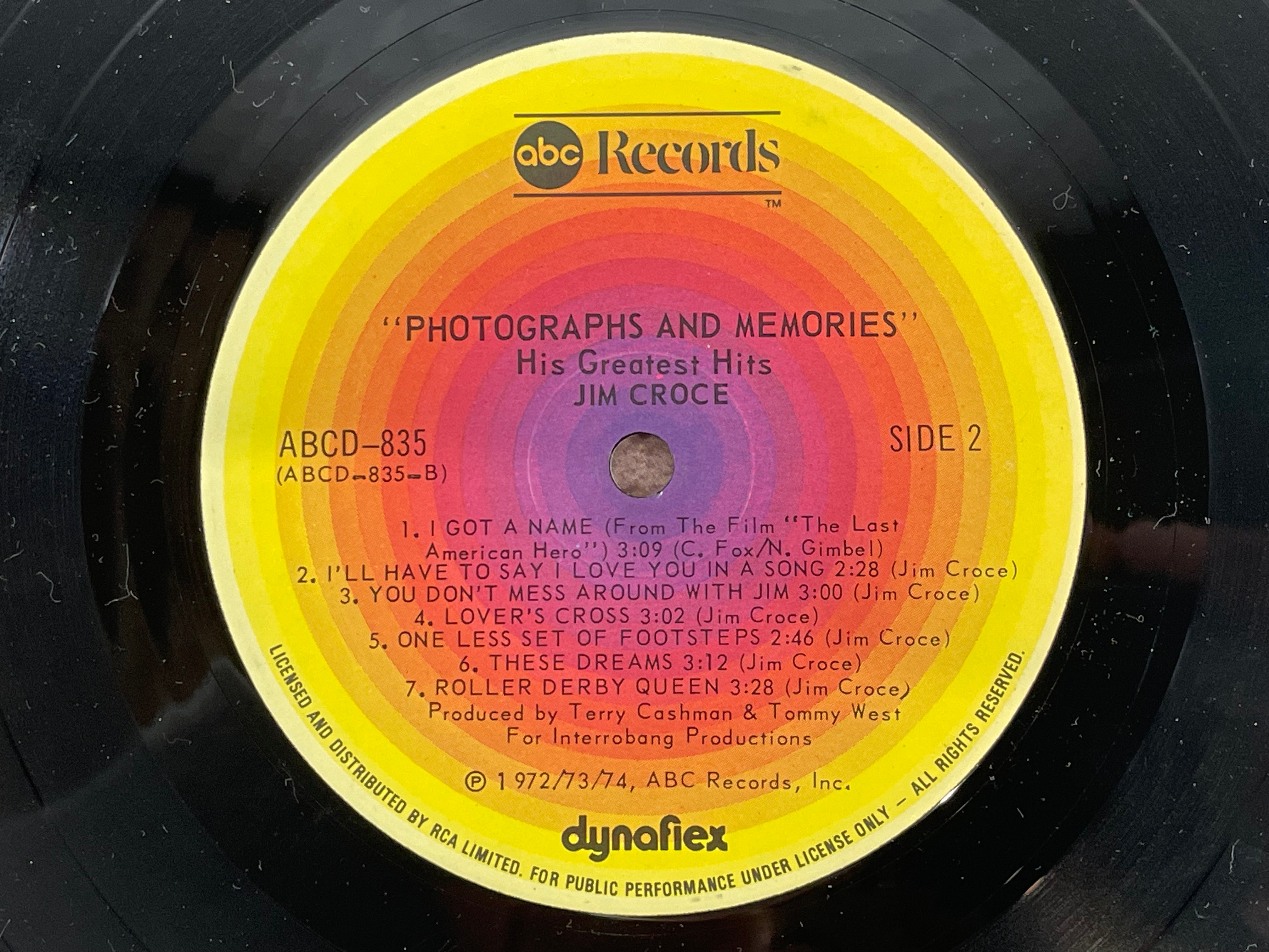 Jim Croce , Photographs & Memories: His Greatest Hits LP ABC RECORDS, 1974 M+M