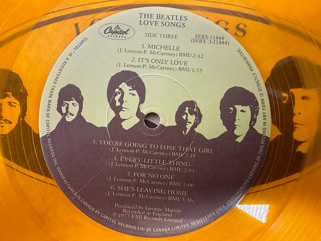 Beatles – Love Songs 1977 Amber Vinyl, Canada SEBX-11844, ALBUM VG+, Cover: G
