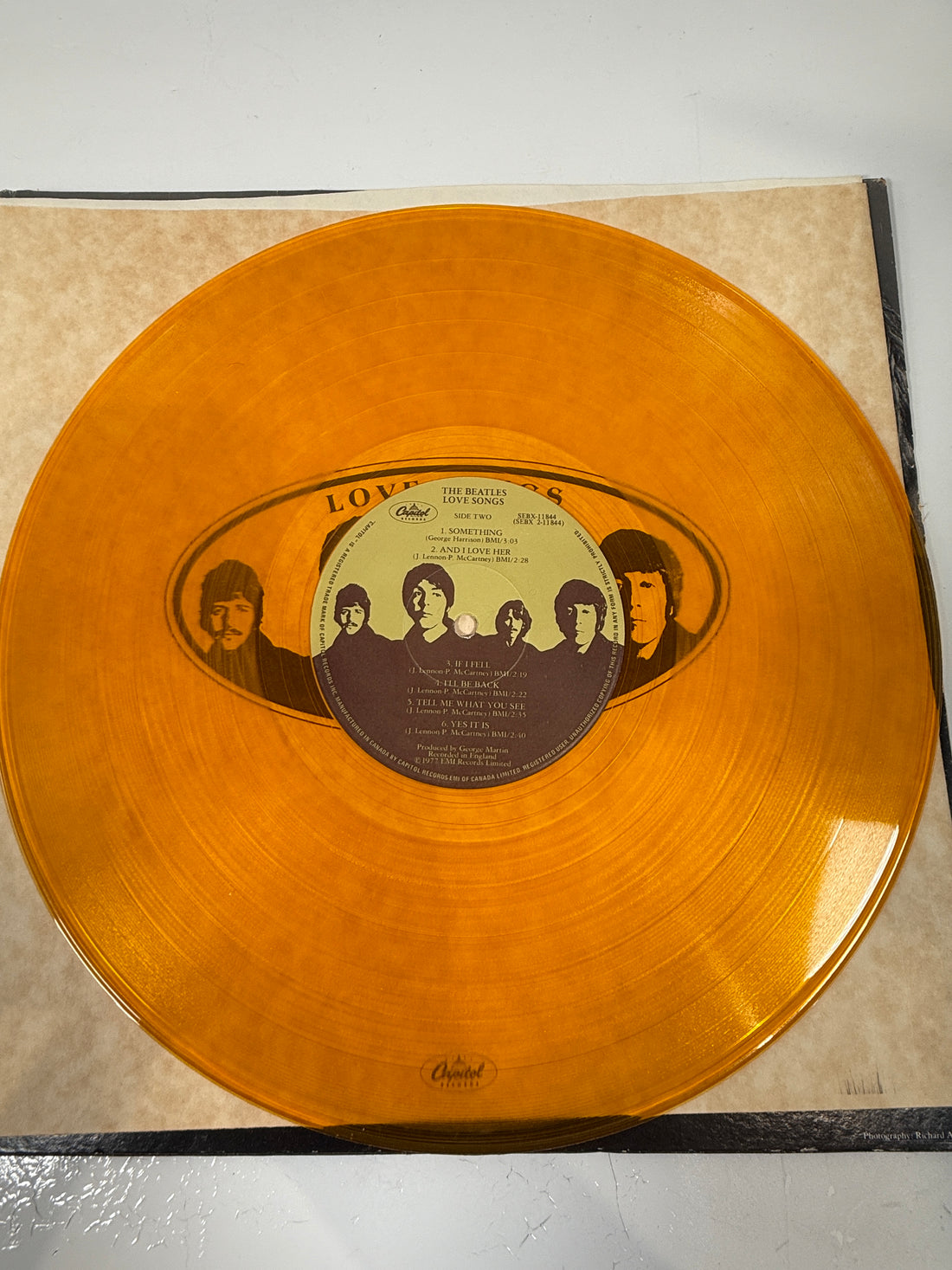 Beatles – Love Songs 1977 Amber Vinyl, Canada SEBX-11844, ALBUM VG+, Cover: G