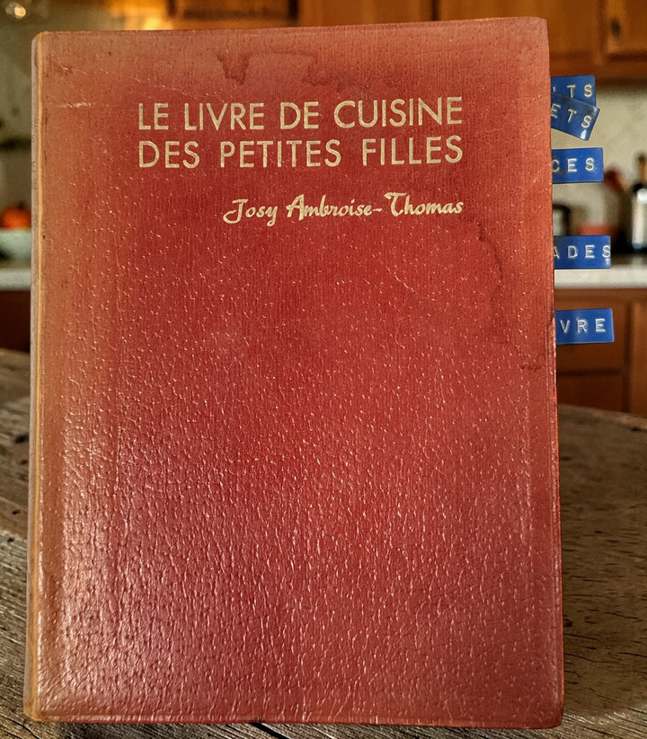 Vintage French children’s cookbook by Josy Ambroise Thomas, mid-century illustrated recipe book with original tabs, collectible Paris edition.