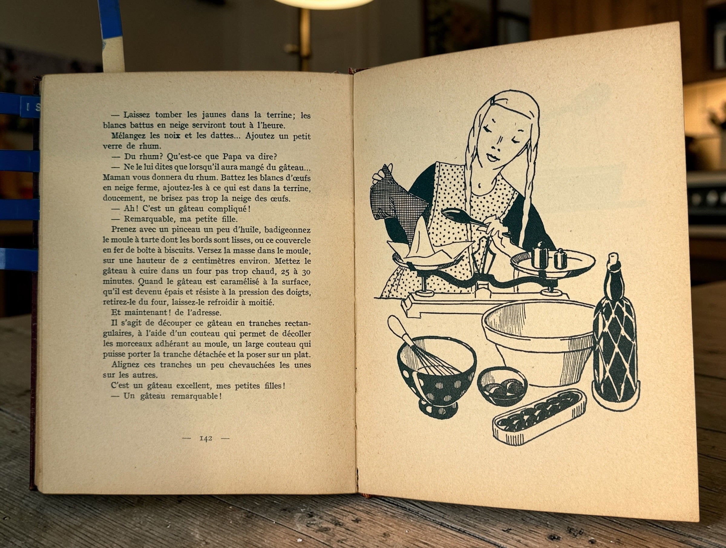 Vintage French children’s cookbook by Josy Ambroise Thomas, mid-century illustrated recipe book with original tabs, collectible Paris edition.
