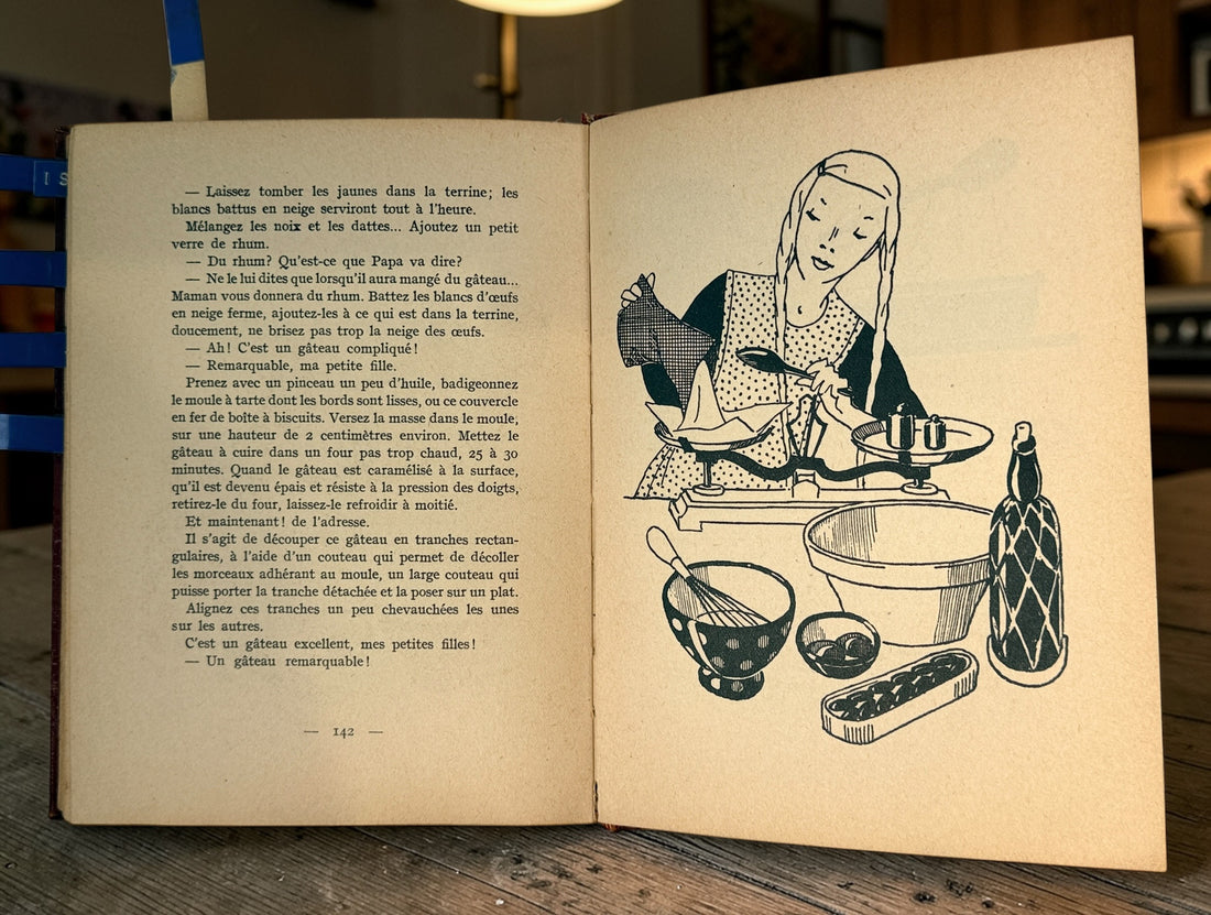 Vintage French children’s cookbook by Josy Ambroise Thomas, mid-century illustrated recipe book with original tabs, collectible Paris edition.
